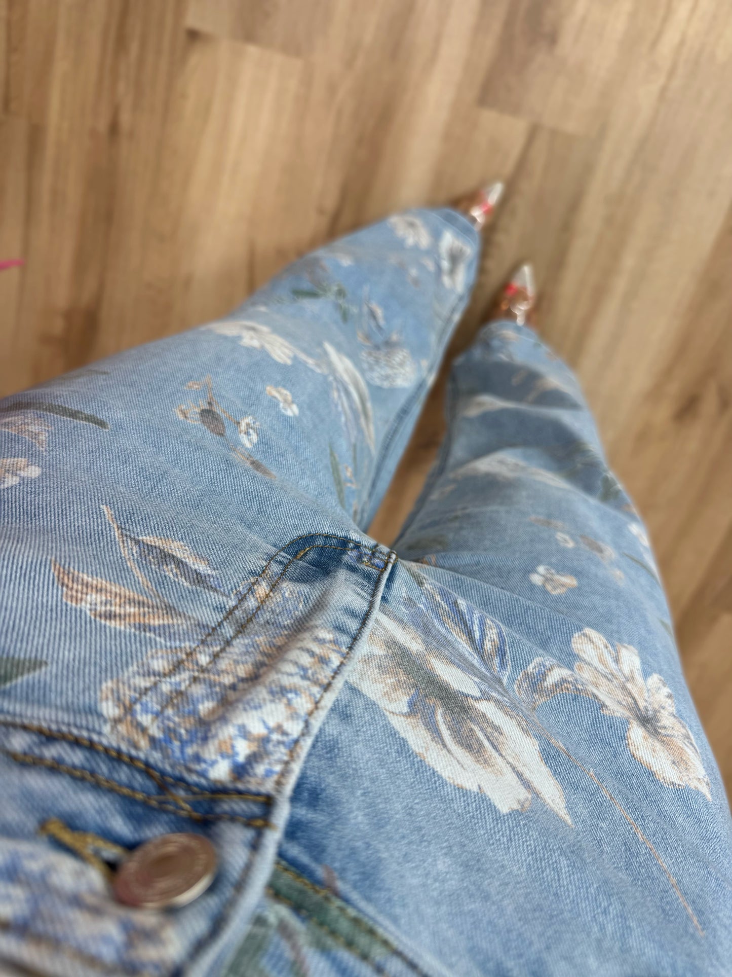 JEANS BLUE FLOWERS