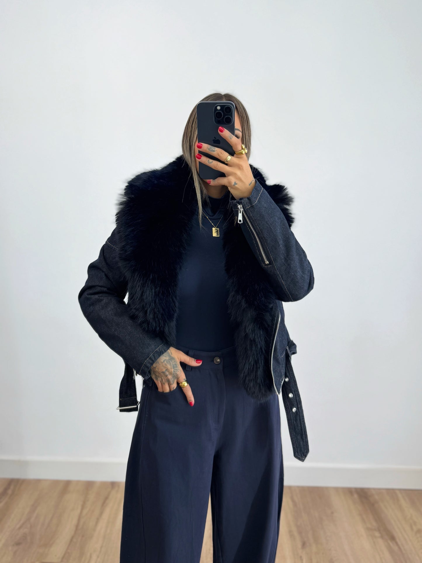 BIKER PREMIUM DENIM DARK BLUE