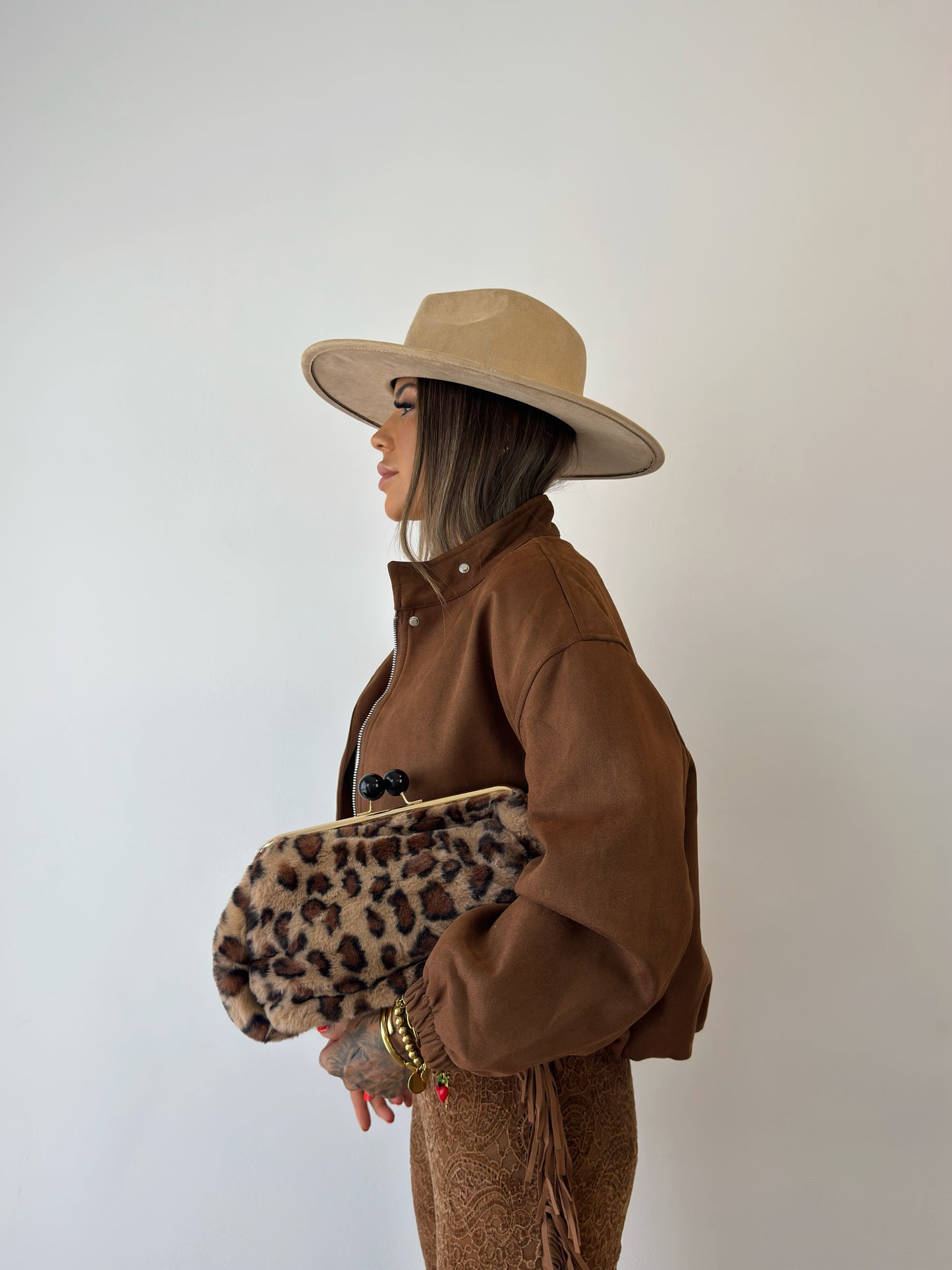 CLUTCH PREMIUM FAUX FUX LEO