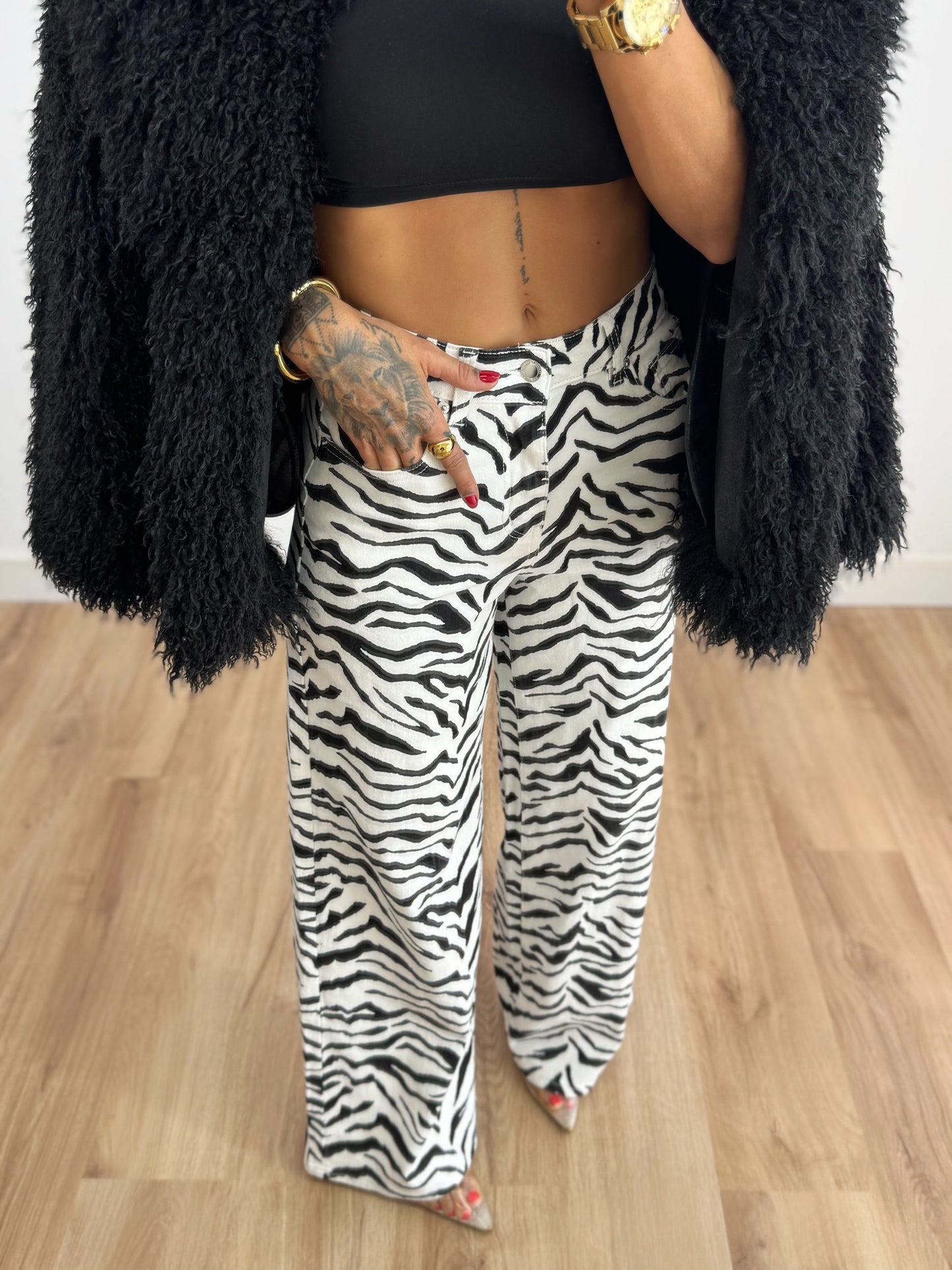 JEANS WIDE LEG ZEBRA