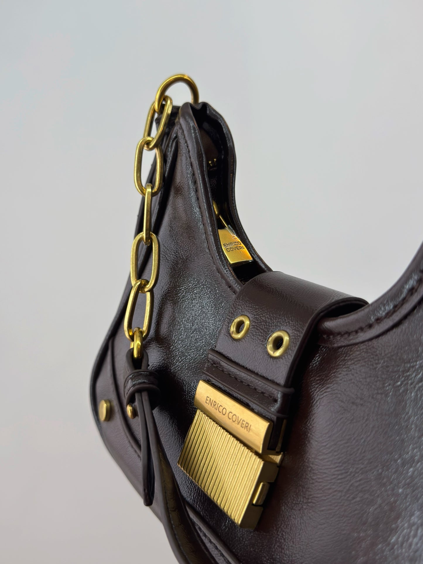 BOLSO MINI CHAIN ENRICO COVERI BROWN