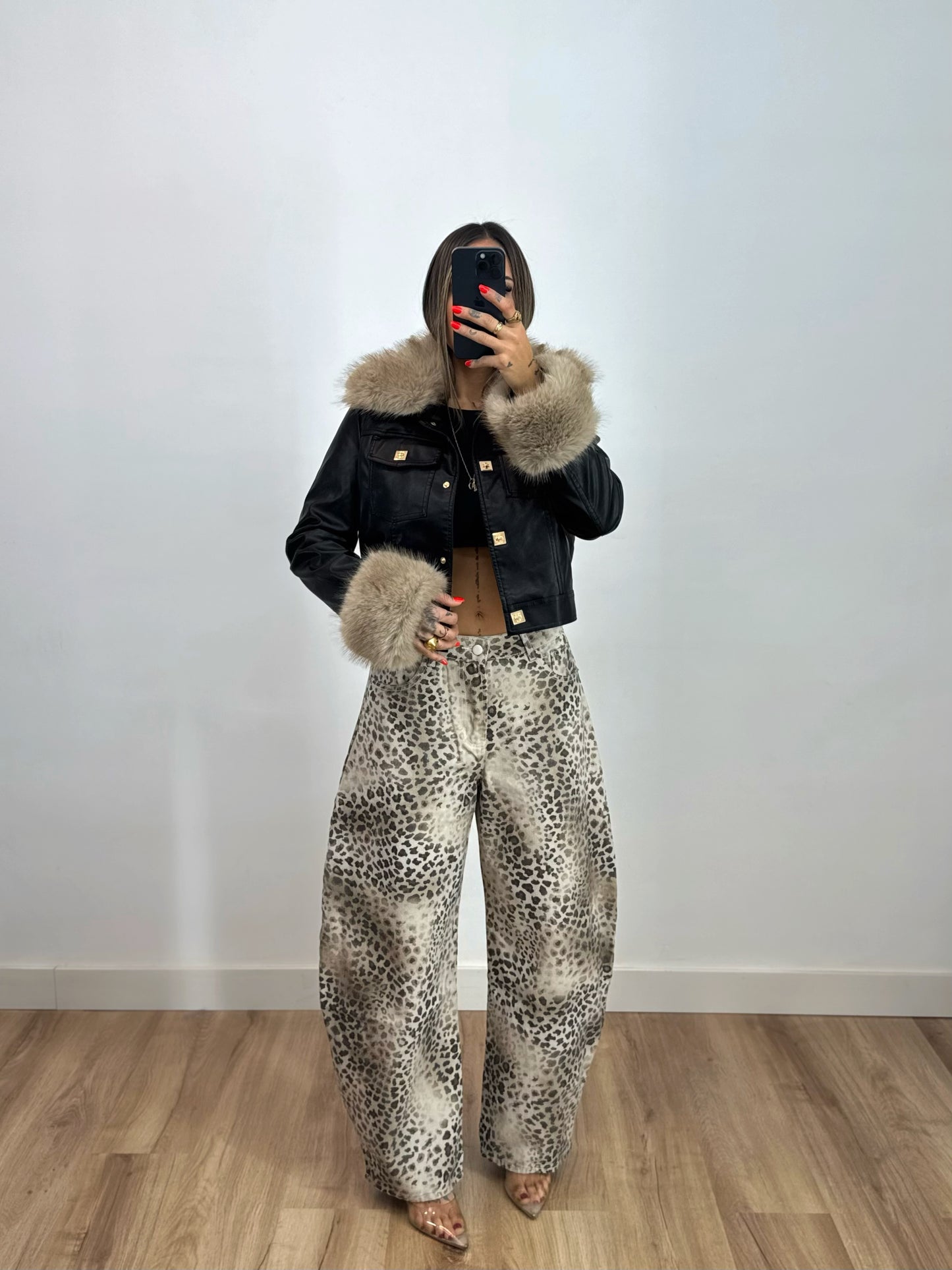 JEANS PREMIUM BALLOON LEOPARD