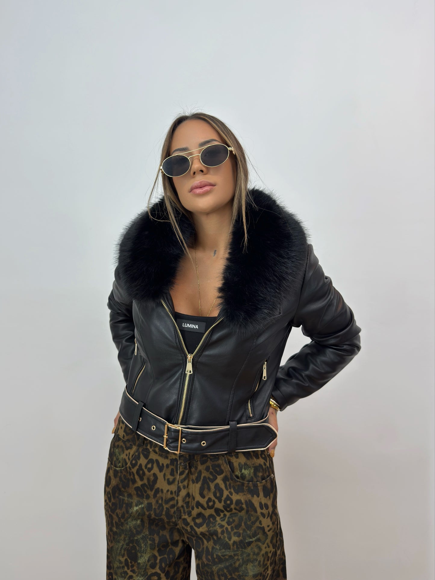 BIKER ECO PIEL PREMIUM GOLDEN BLACK