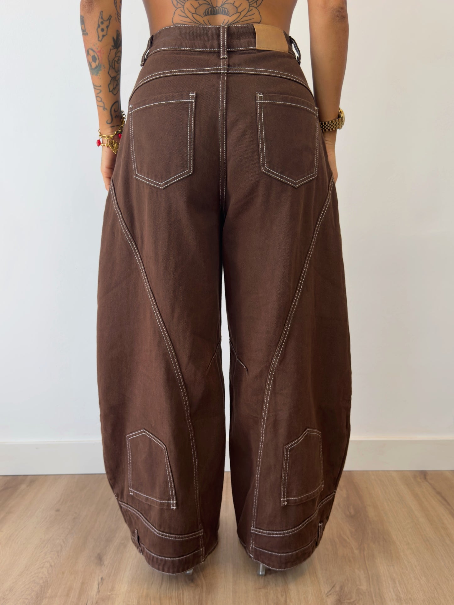 JEANS PREMIUM BALLOON BROKEN CHOCO