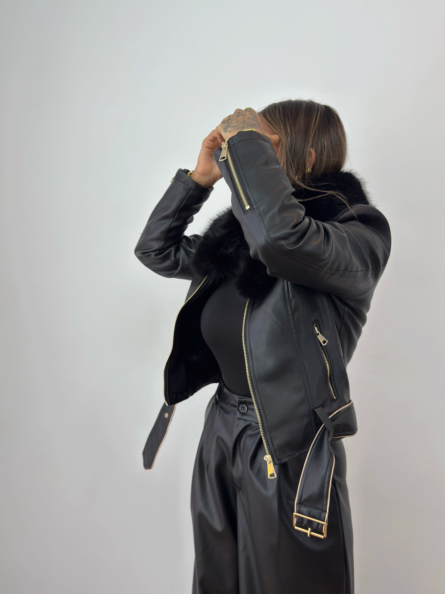BIKER ECO PIEL PREMIUM GOLDEN BLACK