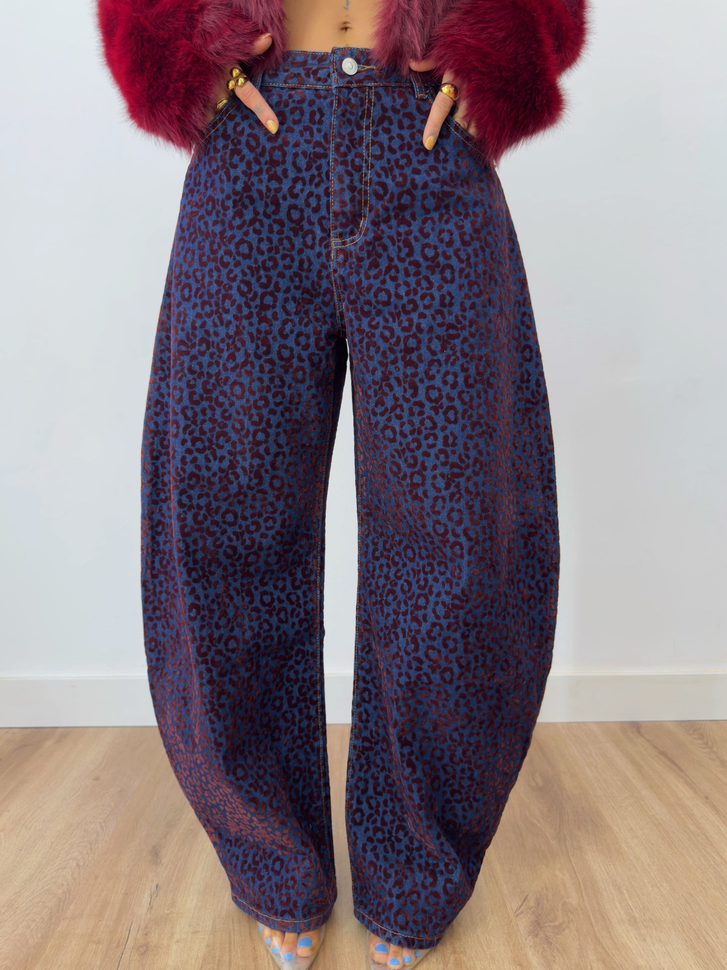 JEANS PREMIUM BALLOON LEOPARD