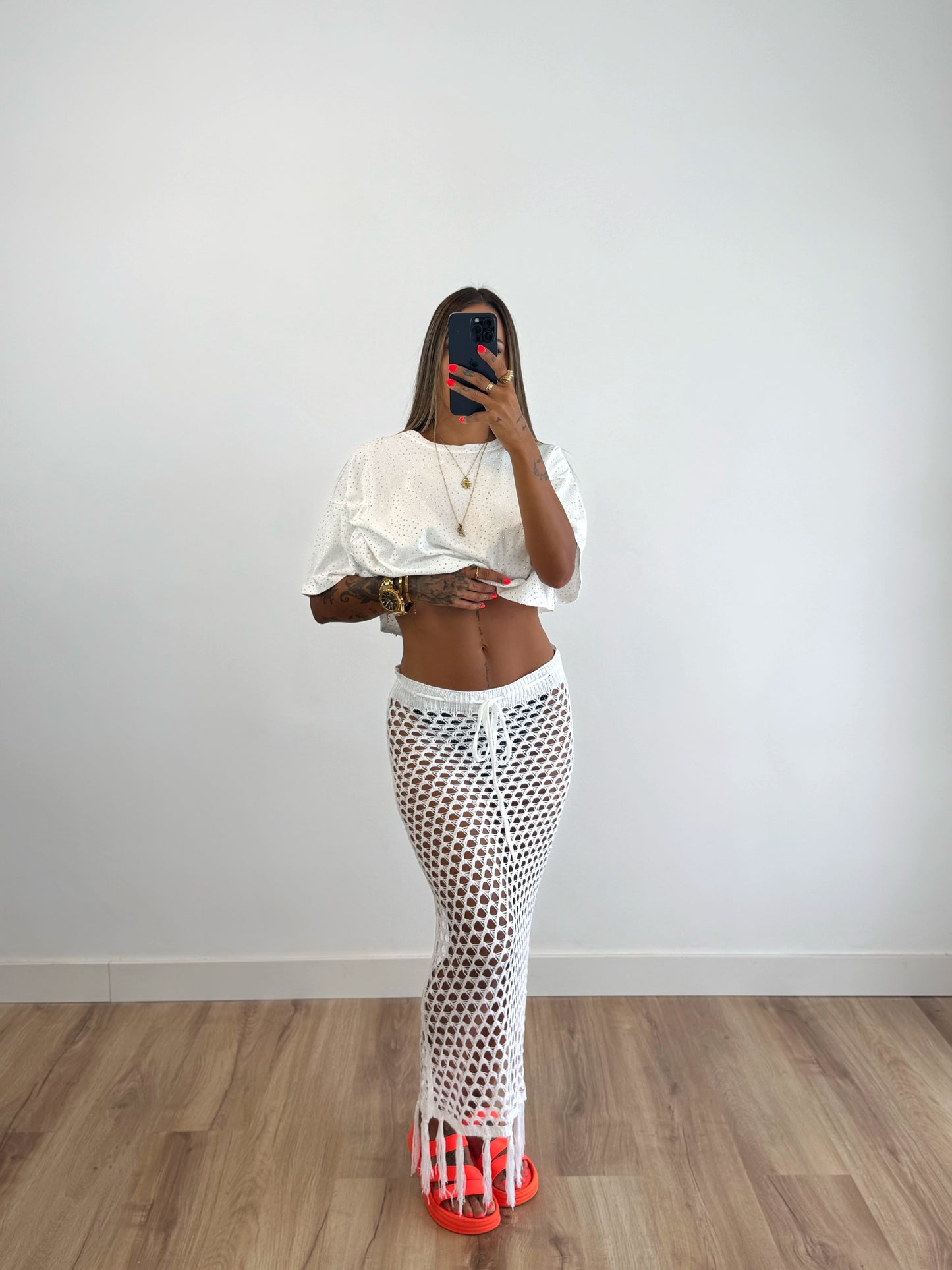 FALDA CROCHÉ MARA WHITE