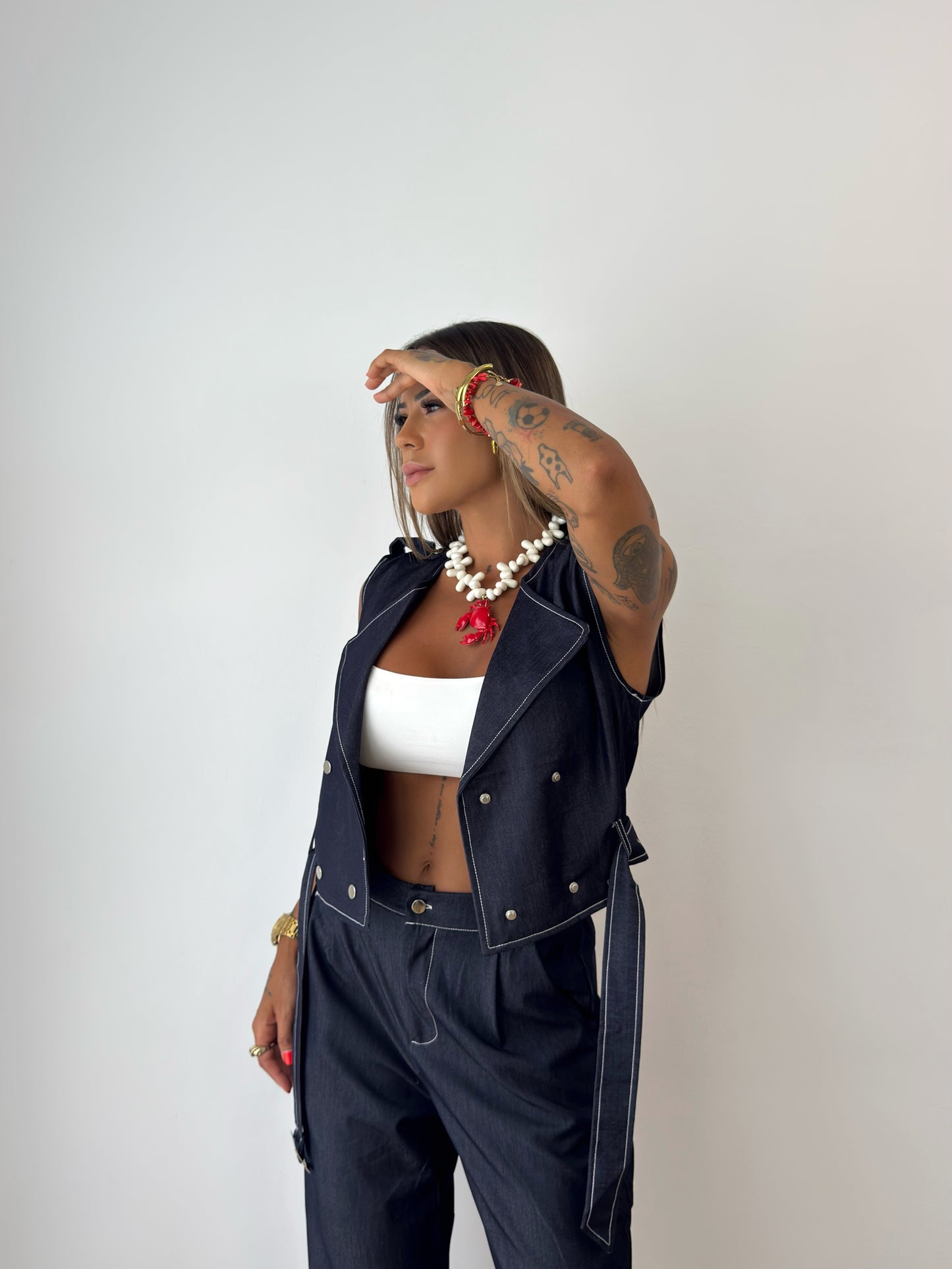 CONJUNTO PREMIUM DENIM BIKER BLUE