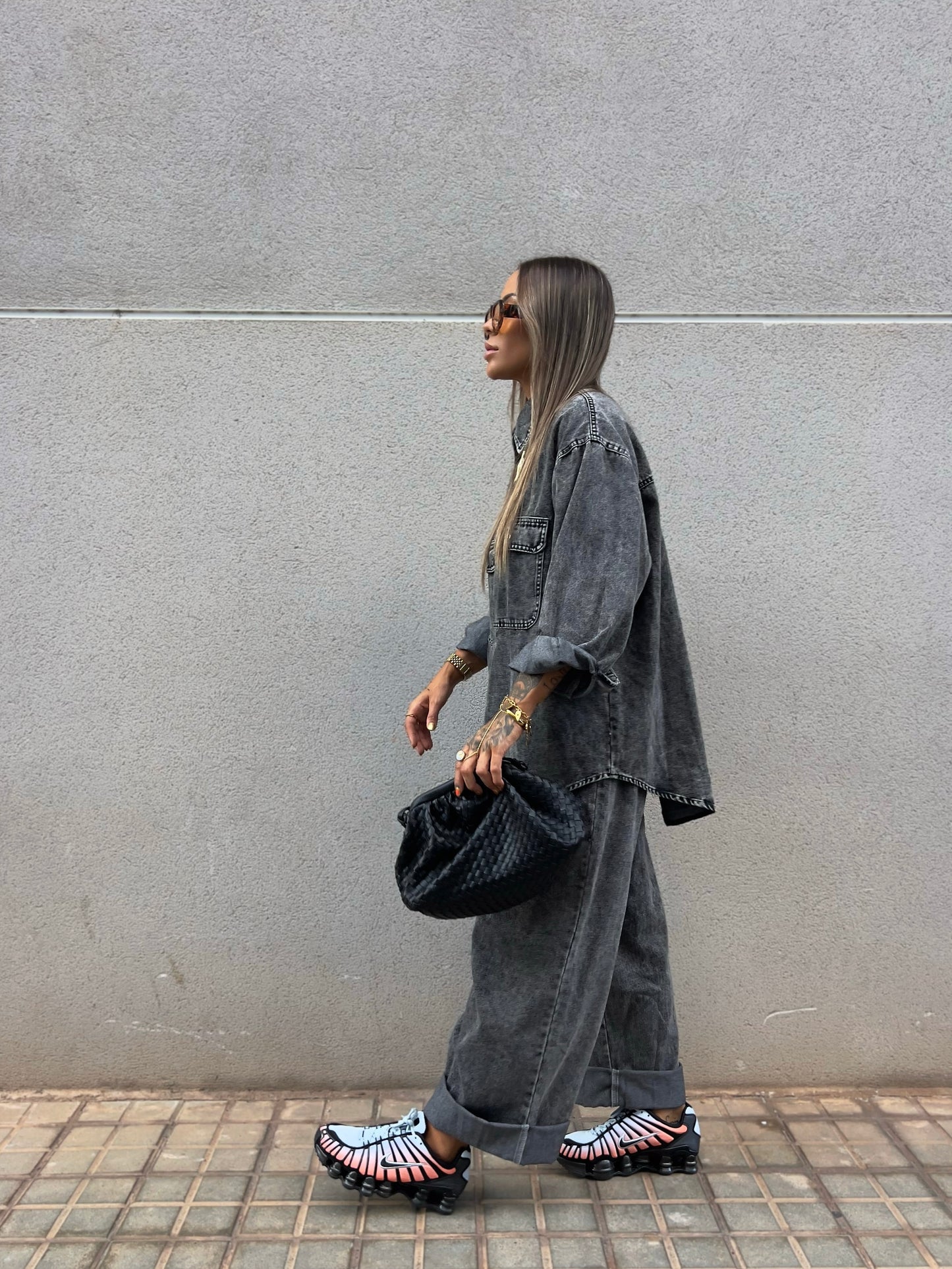 CONJUNTO OVERSIZE PREMIUM DENIM HARPER BLACK