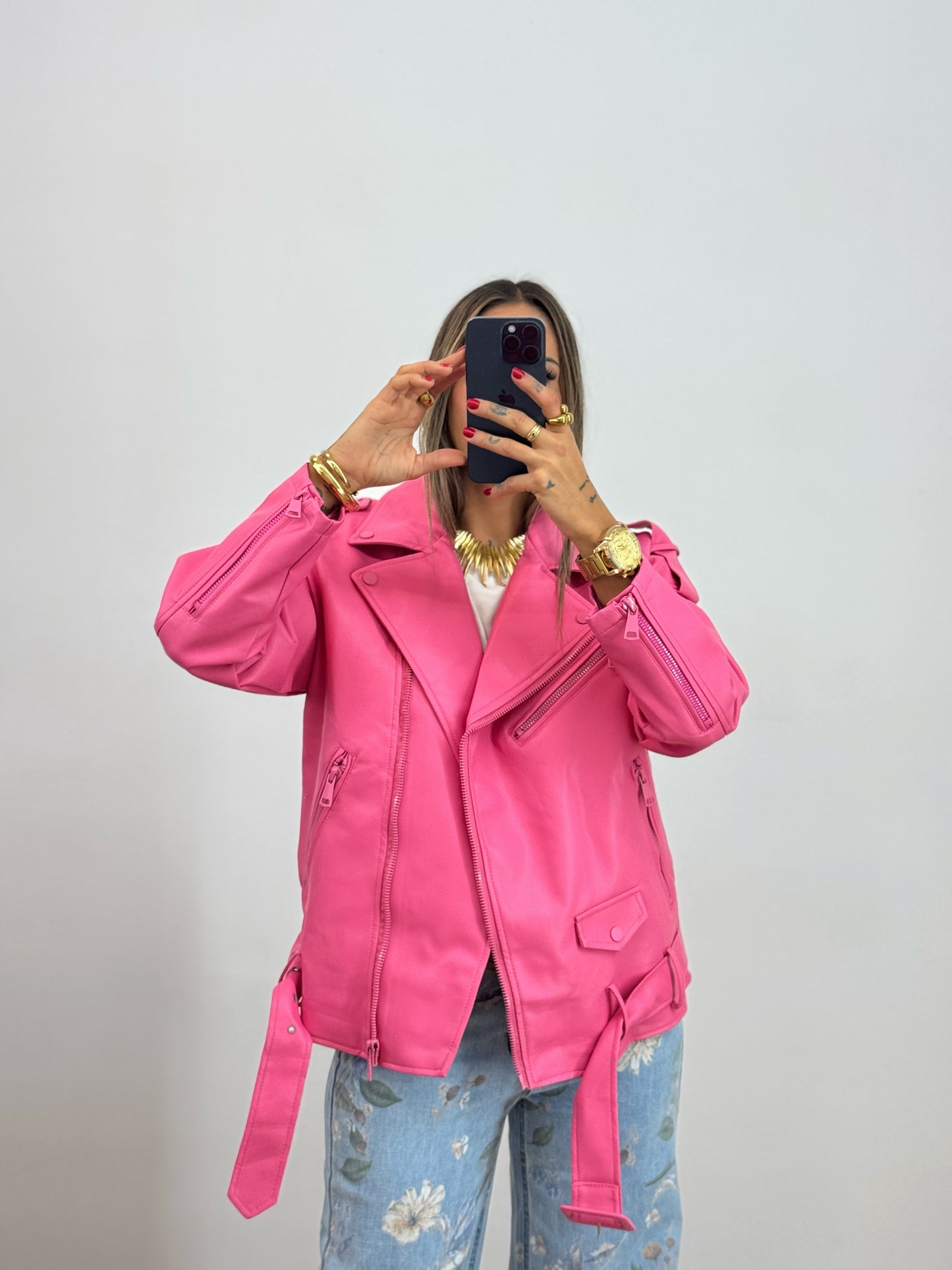BIKER OVER PREMIUM ALL PINK