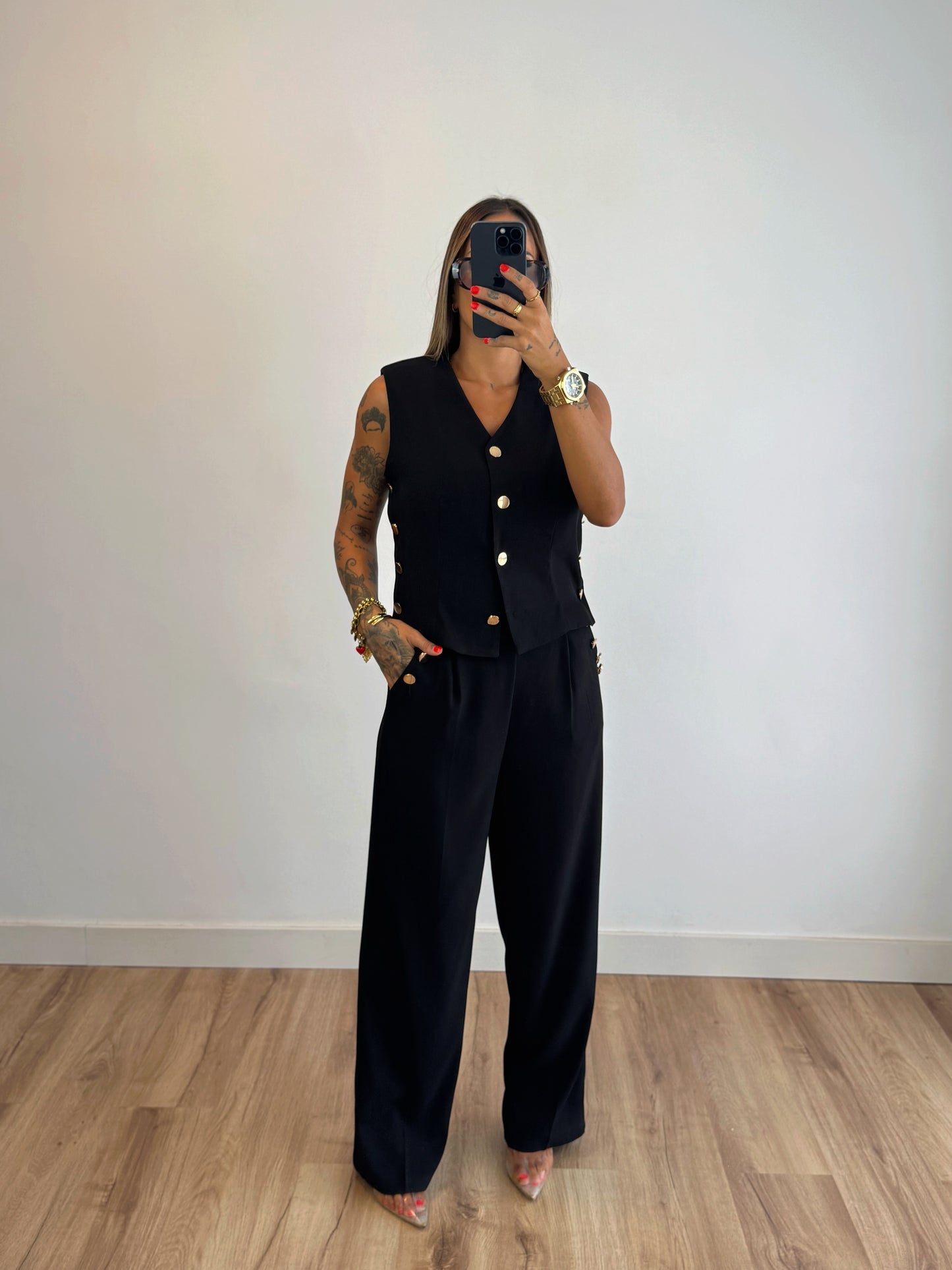 CONJUNTO GOLD BUTTONS