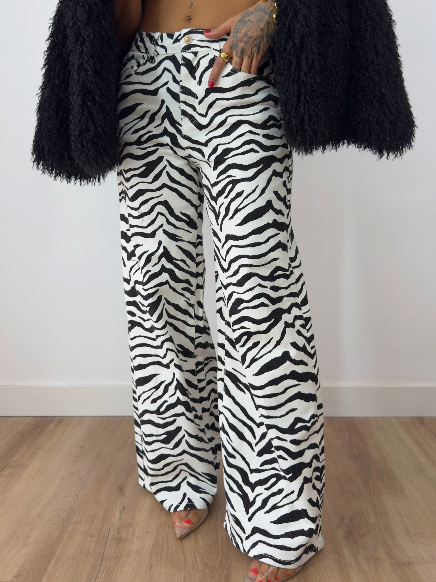 JEANS WIDE LEG ZEBRA
