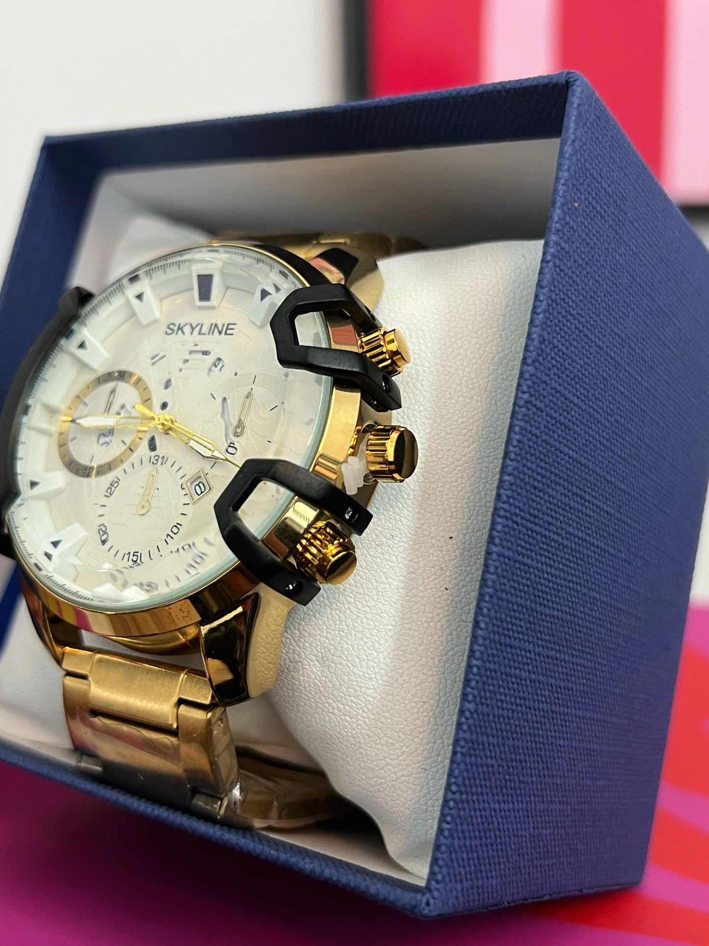 RELOJ SKYLINE GOLD BLACK GLASS | UNISEX