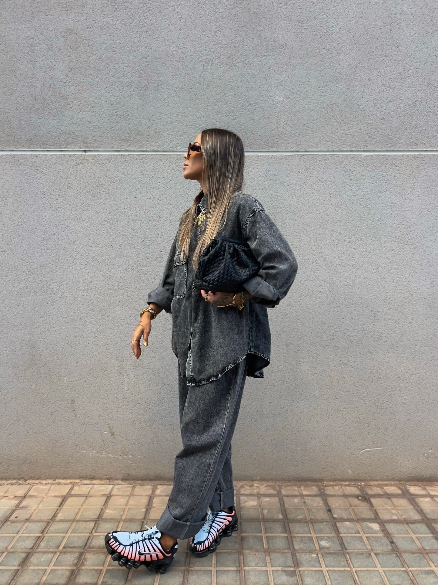 CONJUNTO OVERSIZE PREMIUM DENIM HARPER BLACK