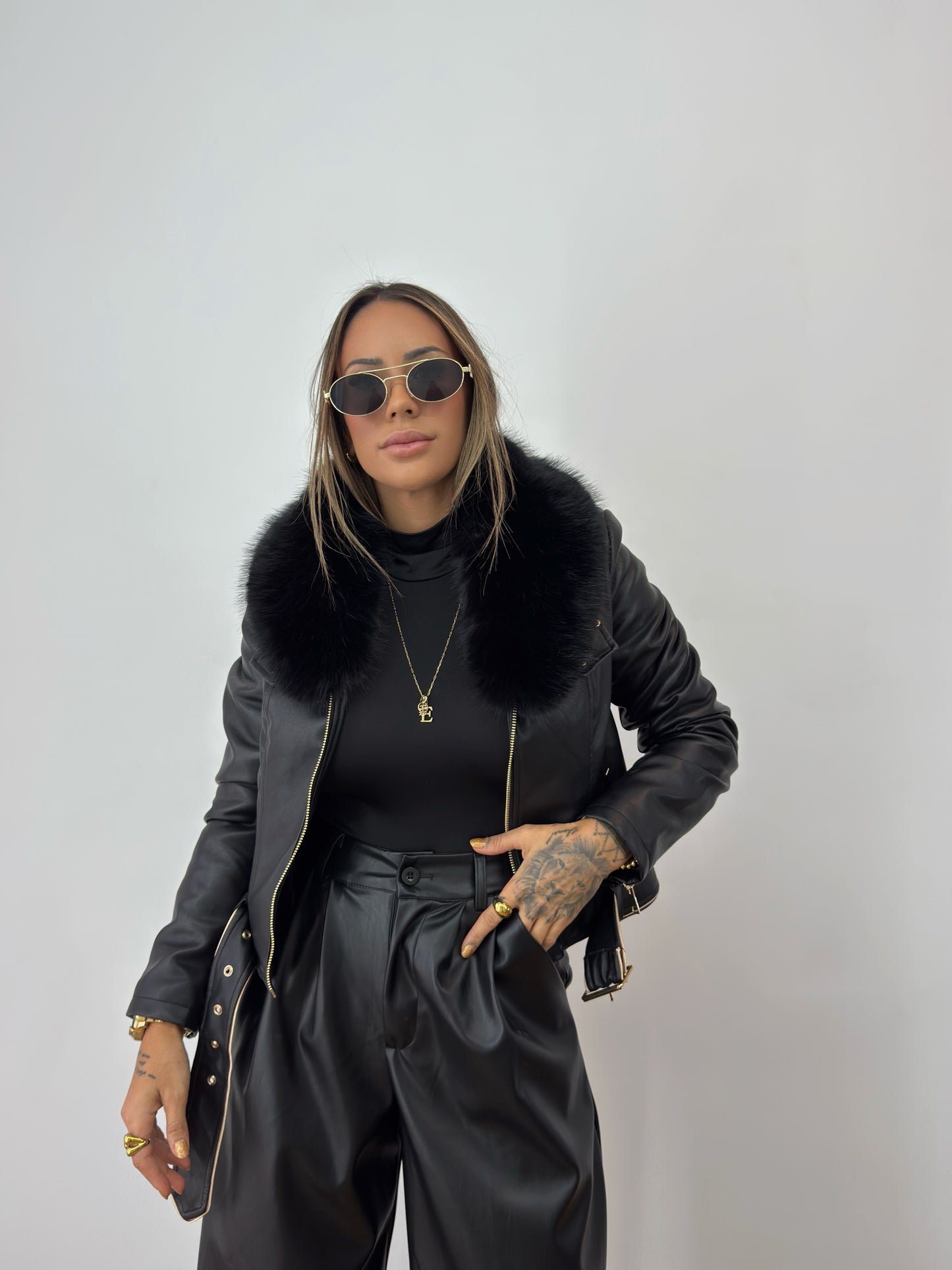 BIKER ECO PIEL PREMIUM GOLDEN BLACK