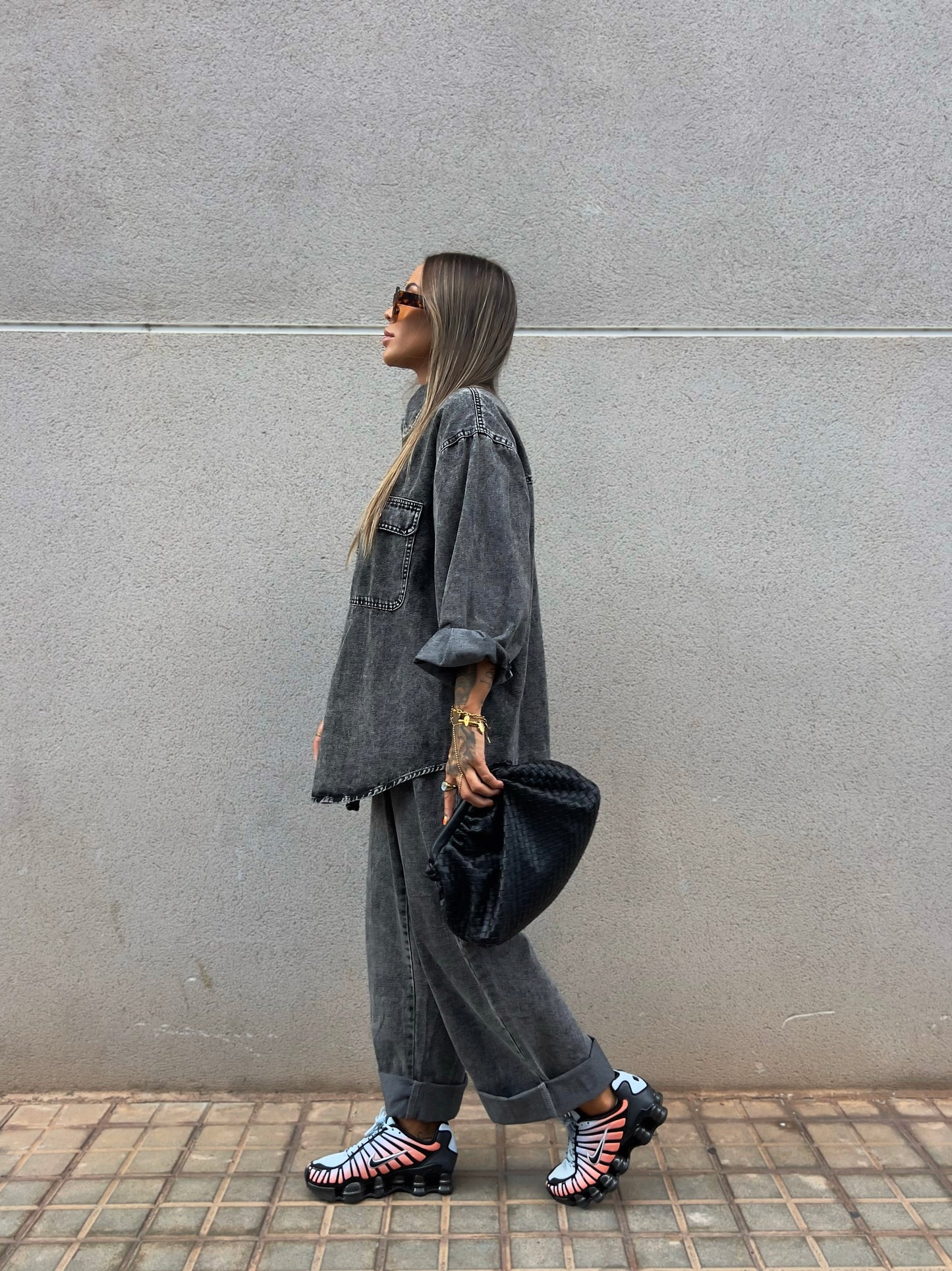 CONJUNTO OVERSIZE PREMIUM DENIM HARPER BLACK