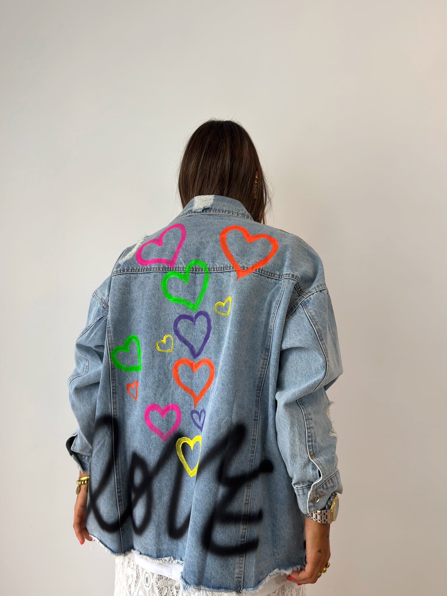 CHAQUETA OVER PREMIUM DENIM LOVE
