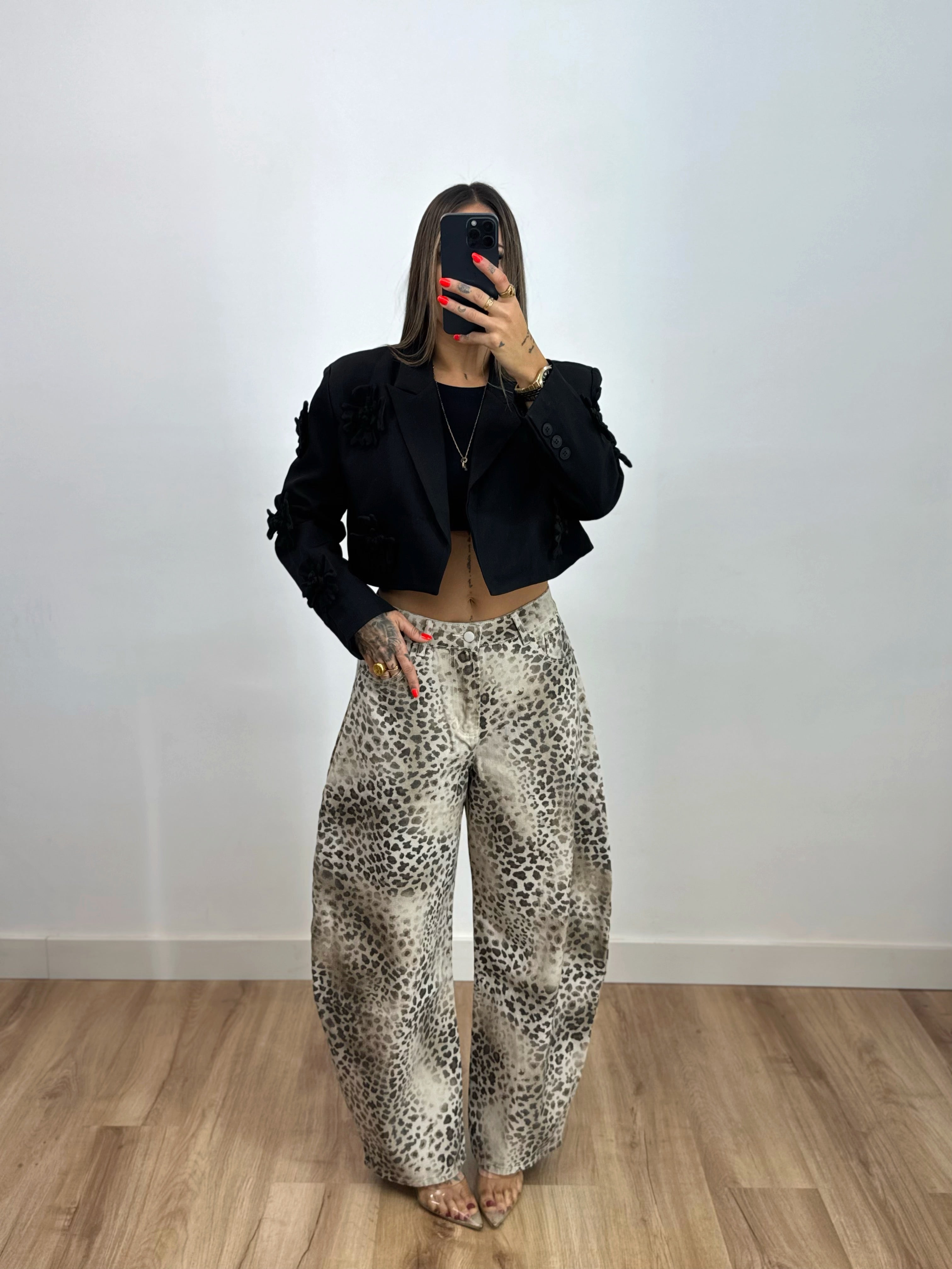 JEANS PREMIUM BALLOON LEOPARD