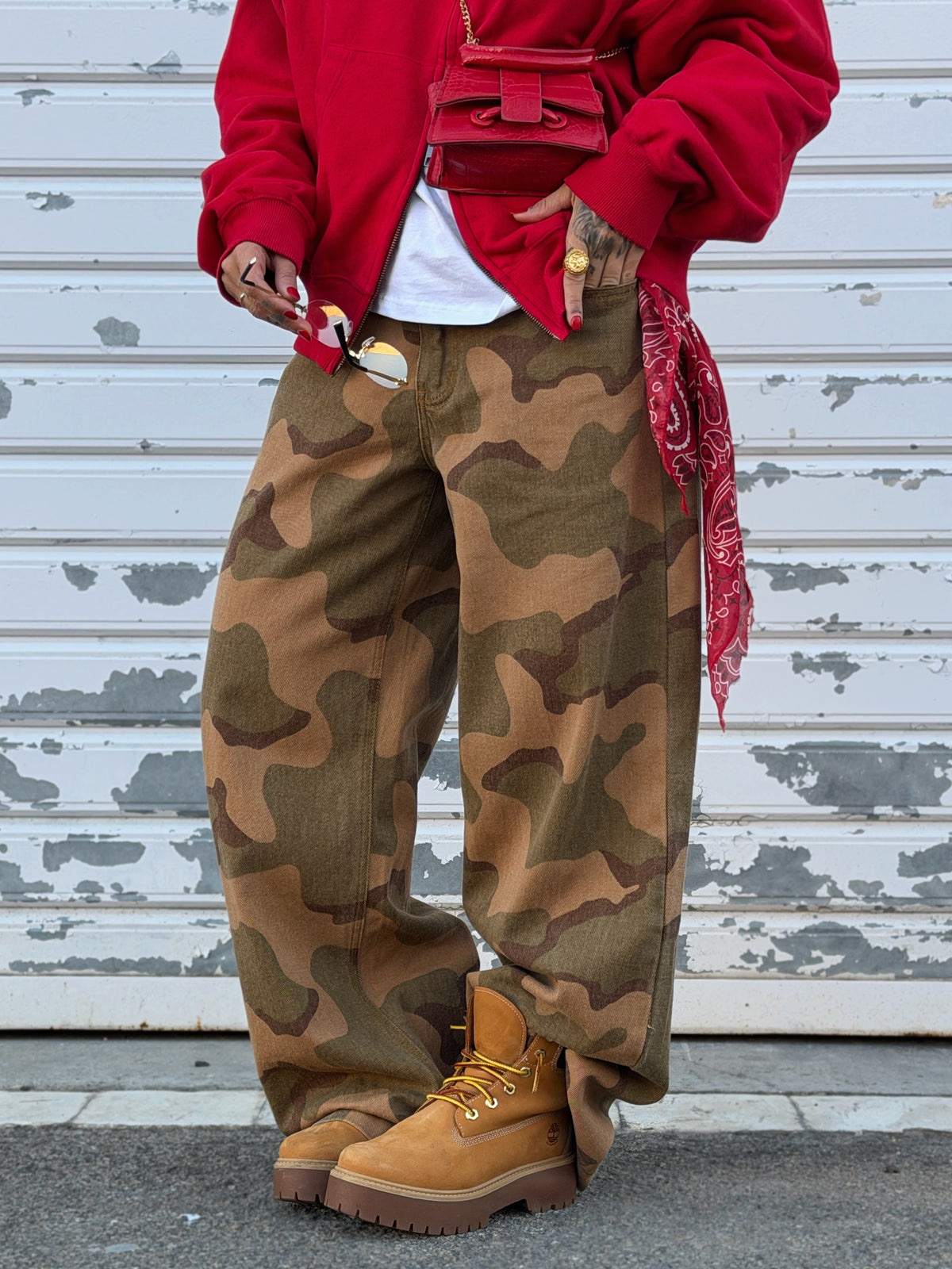 JEANS OVER WASH CAMO