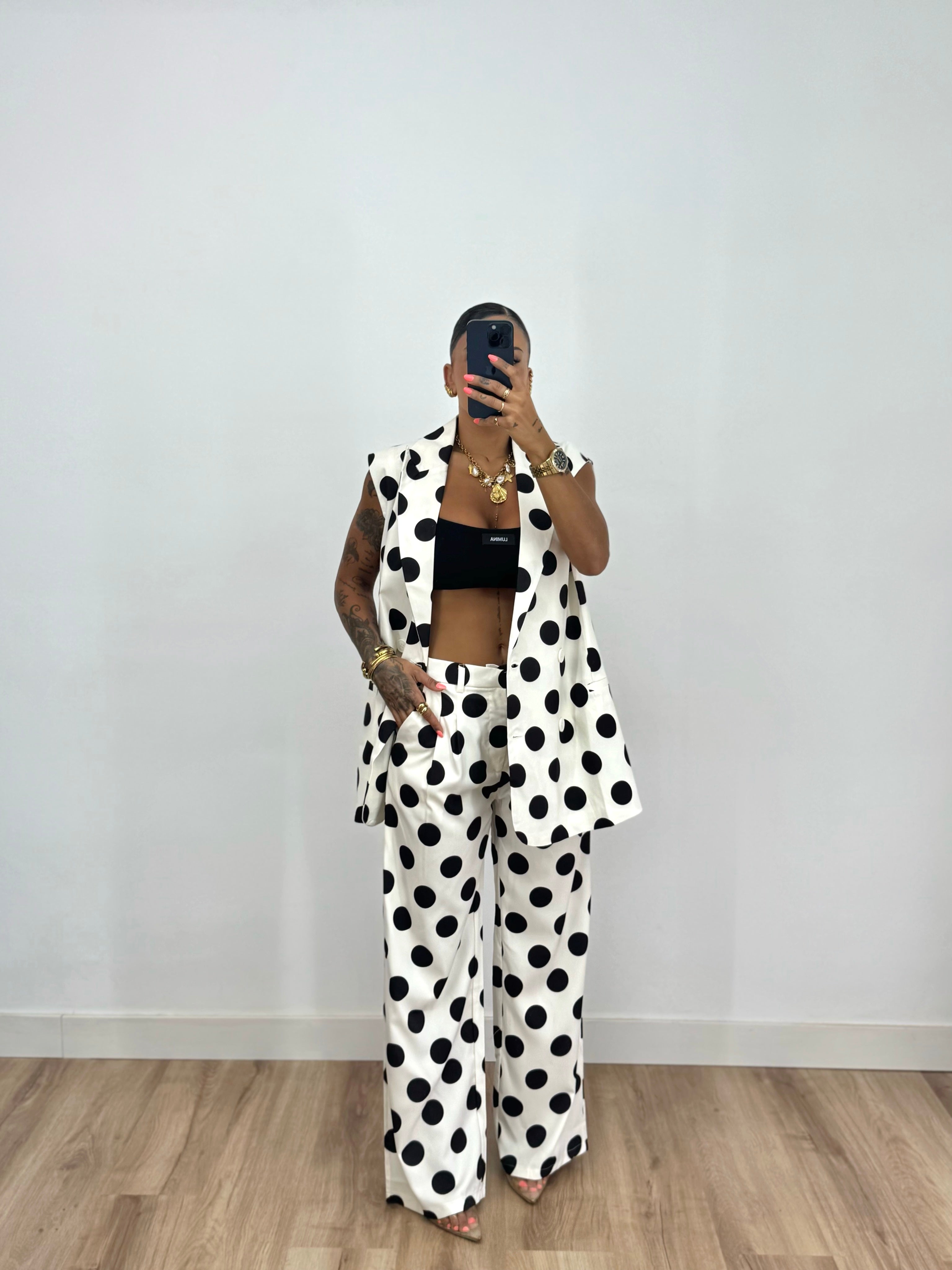 PANTALÓN PREMIUM TRAJE POLKA DOTS