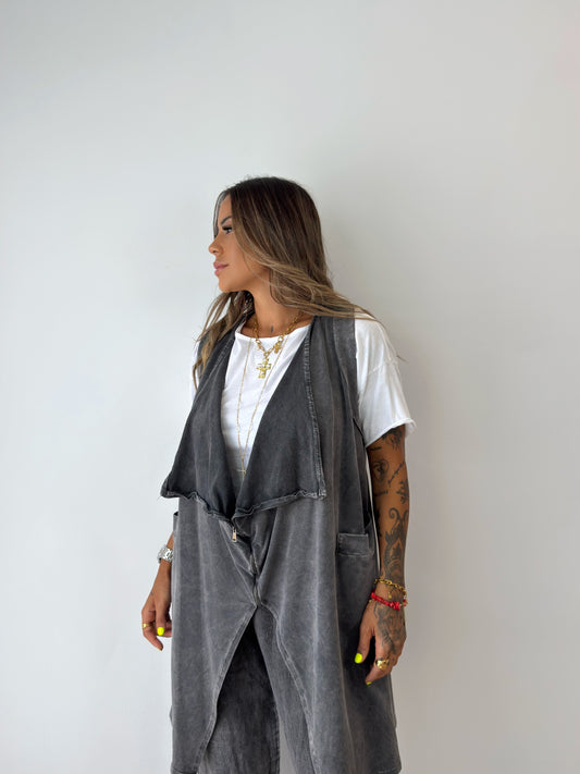 CHALECO PREMIUM EFECTO LAVADO GREY