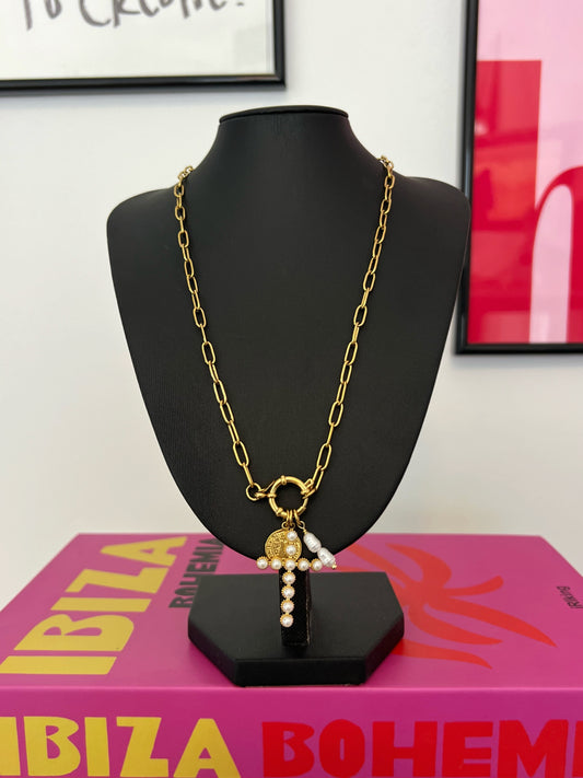 COLLAR PEARL CROSS