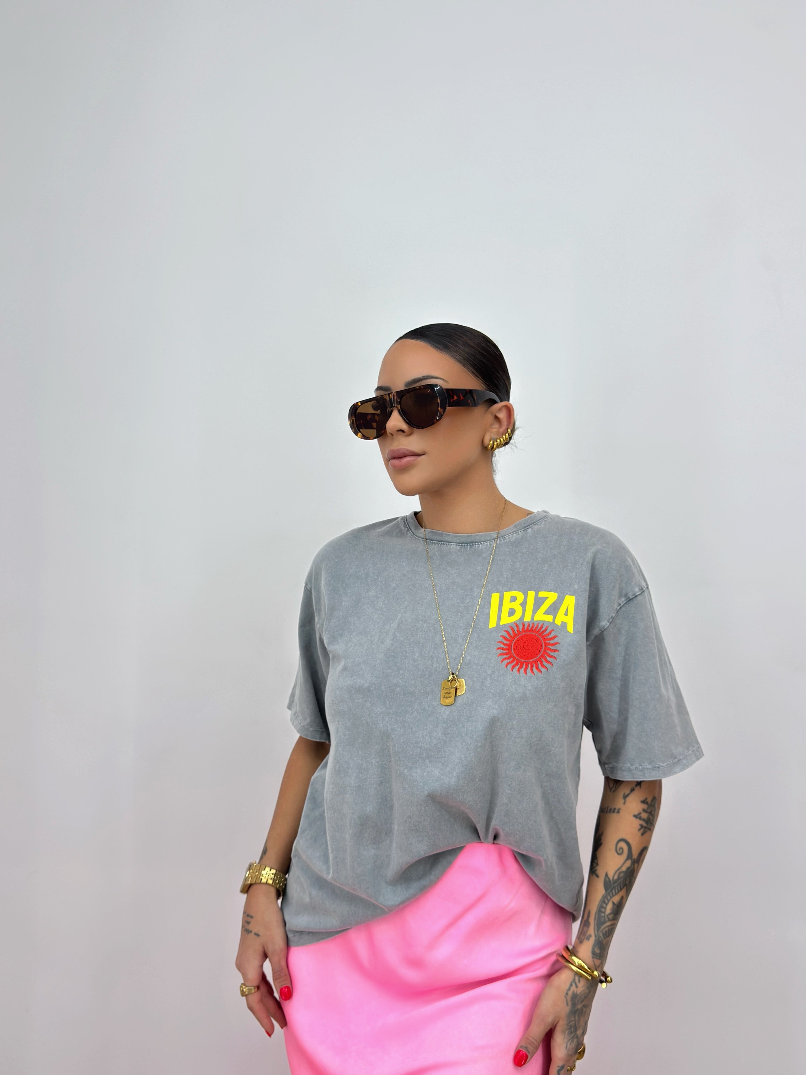 FALDA SATINADA FLÚOR PINK