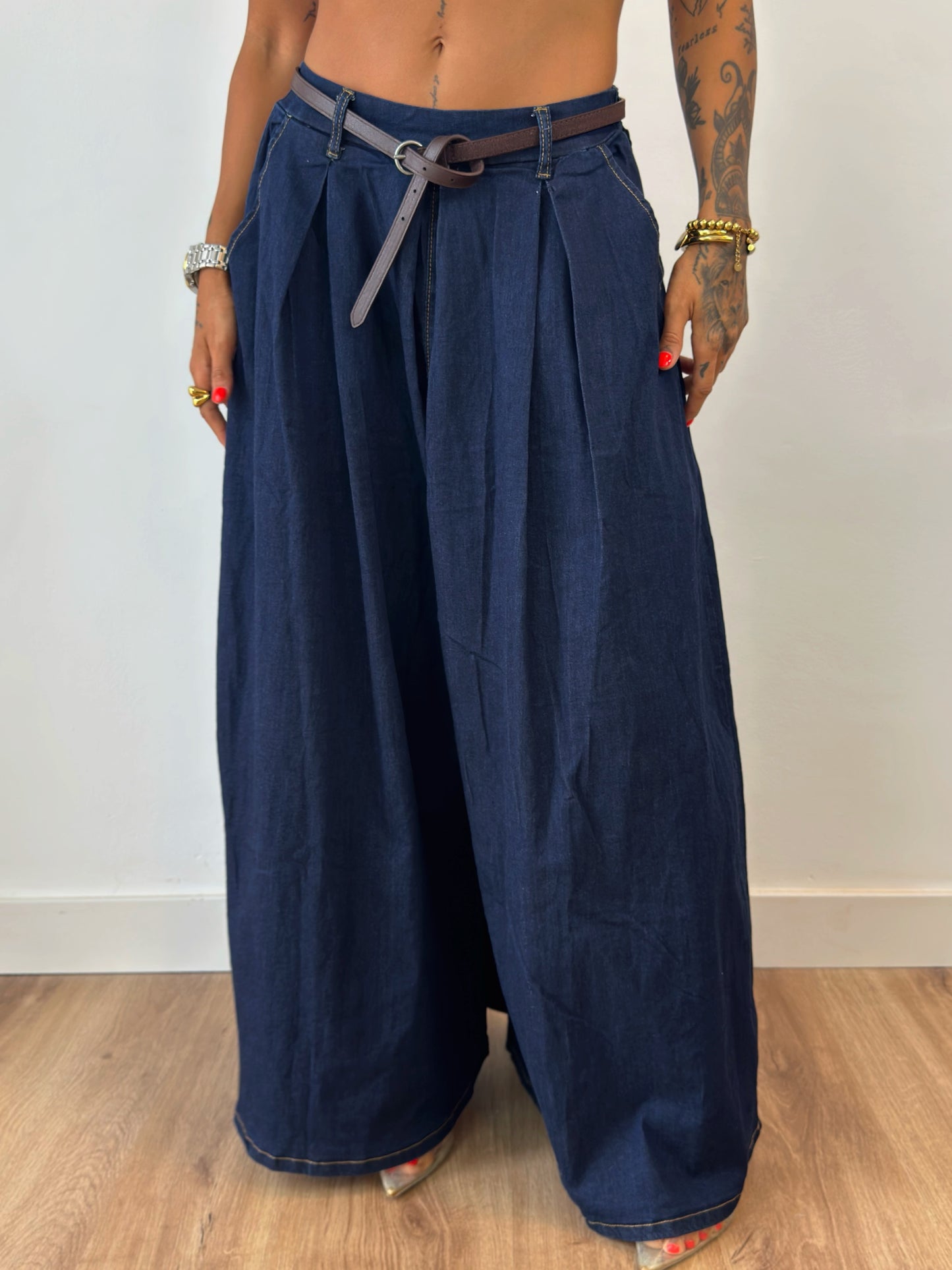 JEANS PALAZZO BLUE NAVY