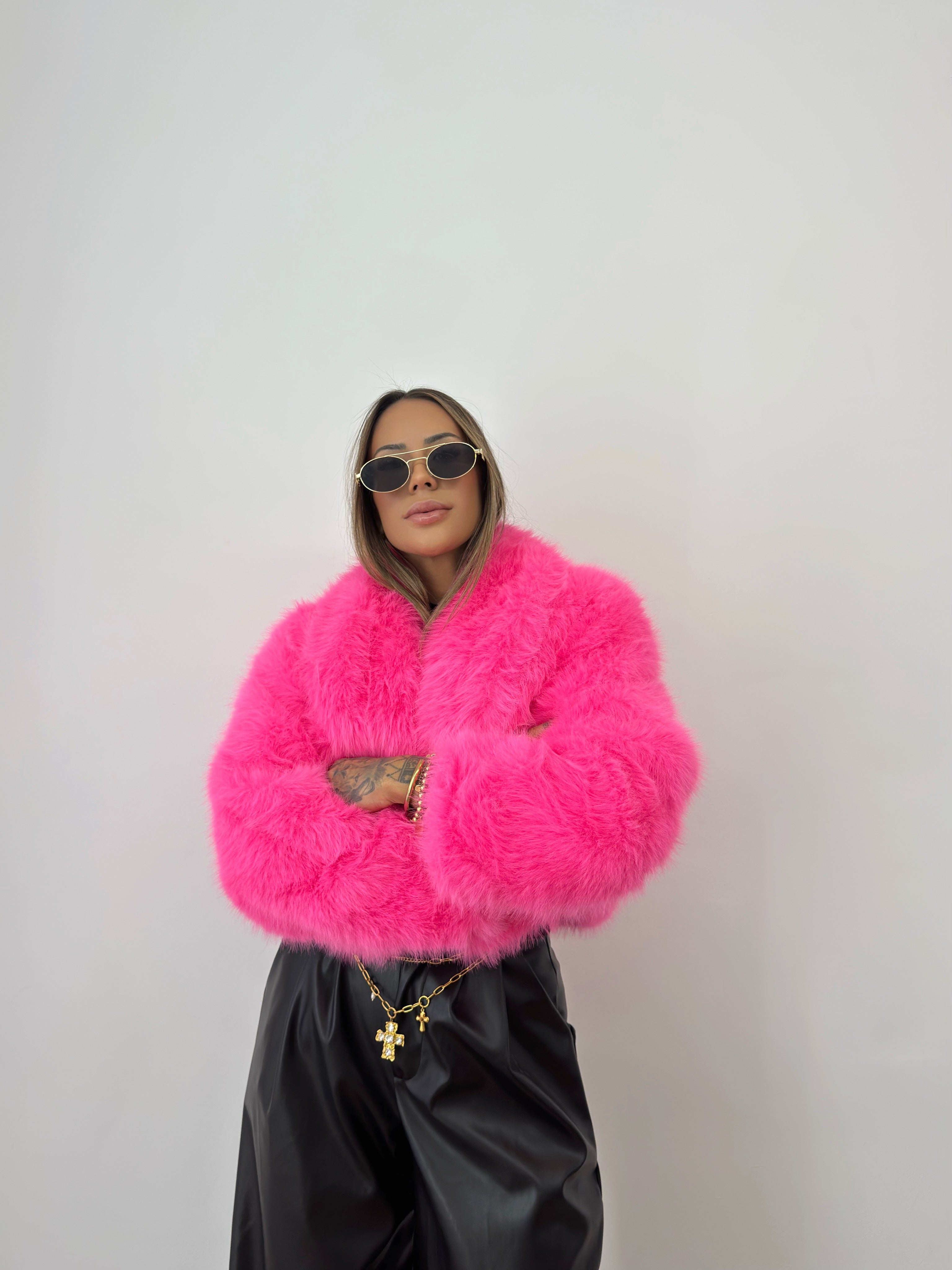 ABRIGO PREMIUM CROPPED PINK