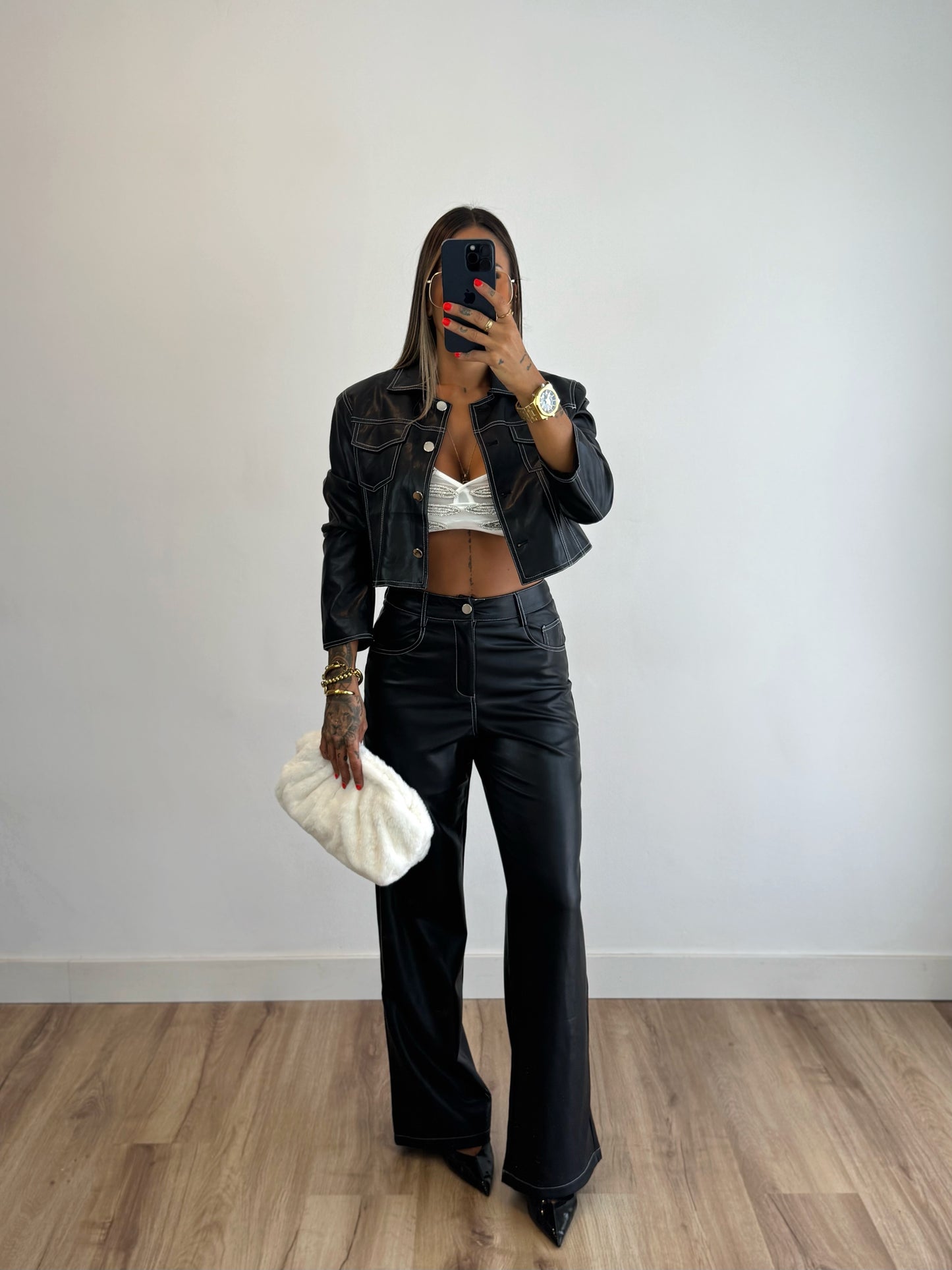 PANTALÓN PREMIUM FLARE EFECTO PIEL