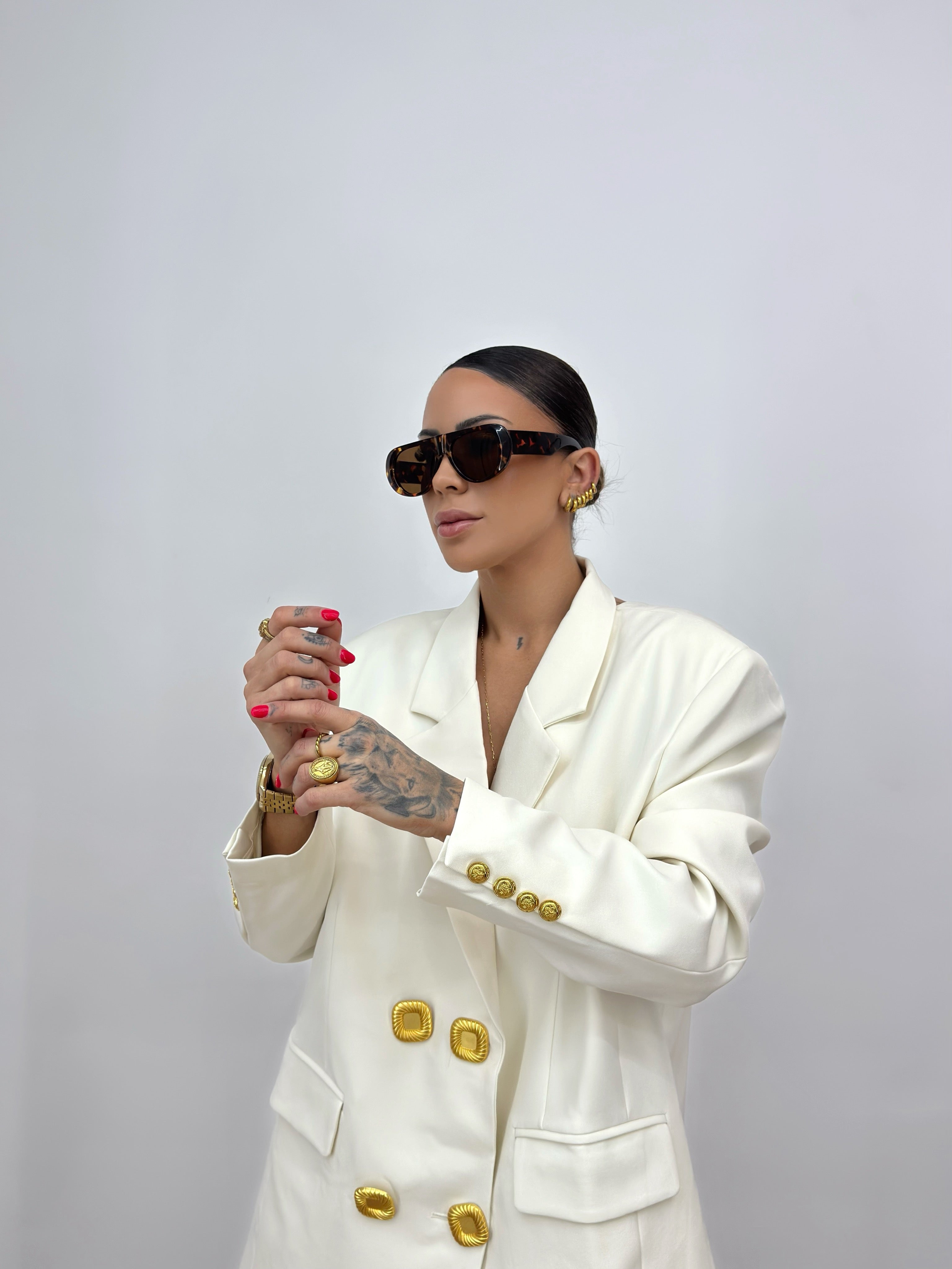 BLAZER OVER PREMIUM BUCKLE NUDE