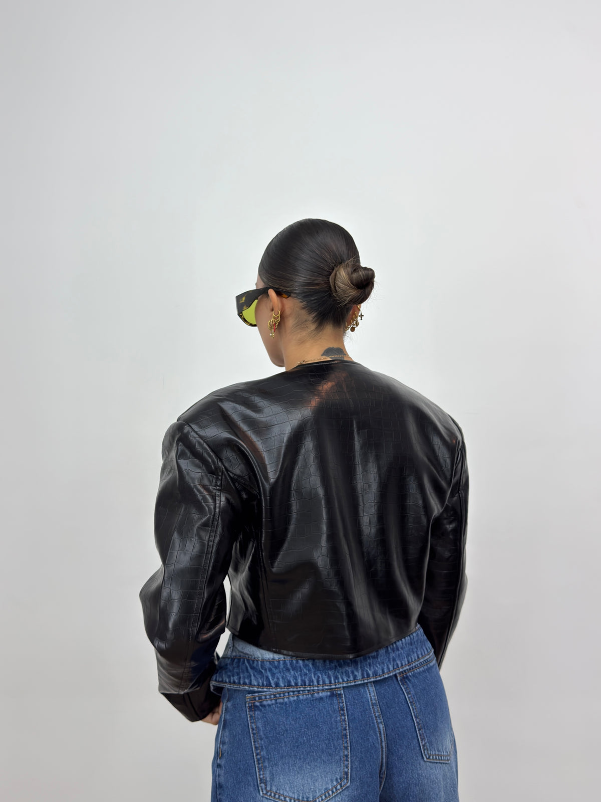 CHAQUETA CROPPED CROCO