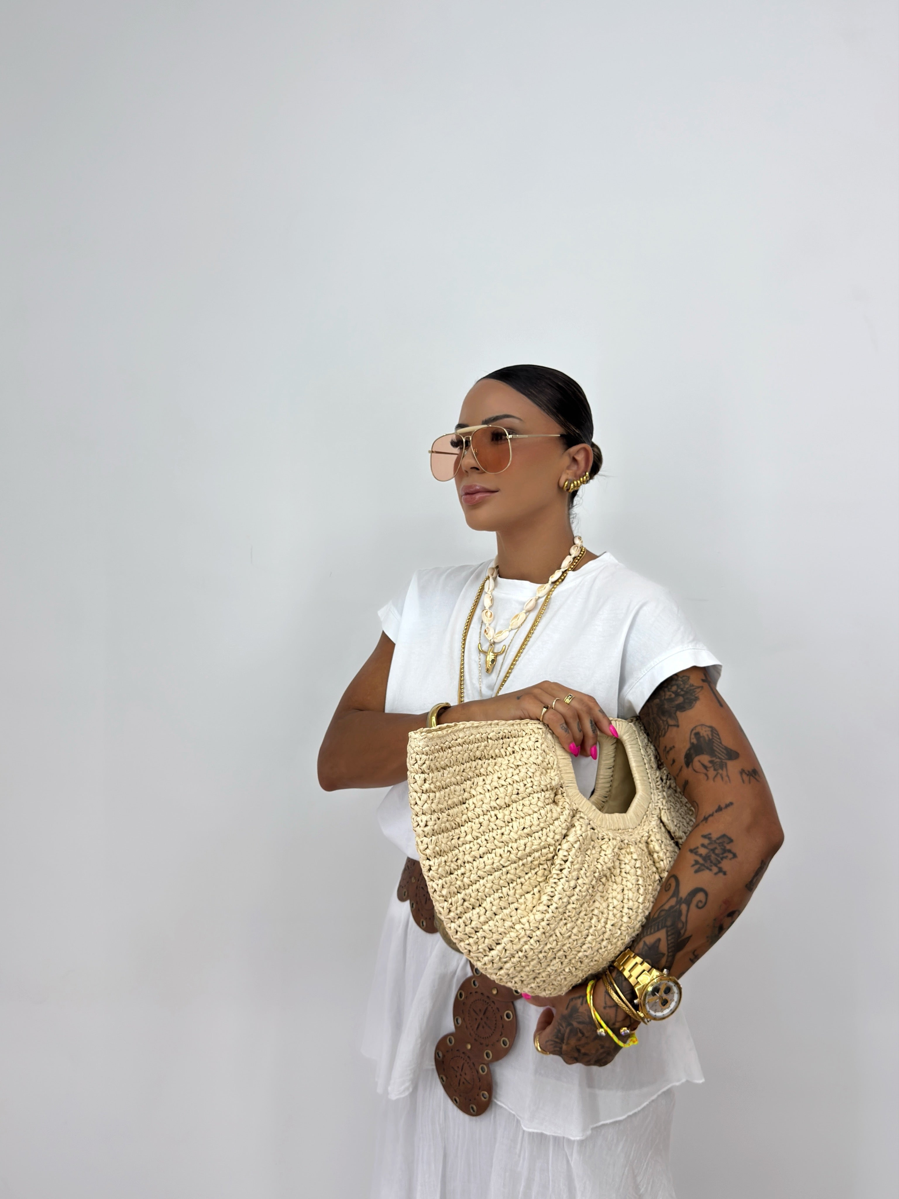 BOLSO DE MANO RAFIA