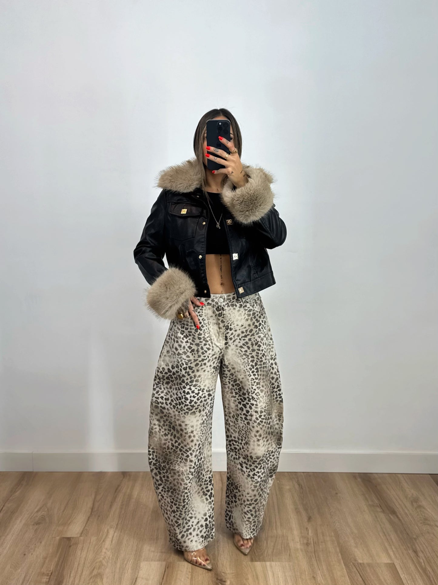 JEANS PREMIUM BALLOON LEOPARD