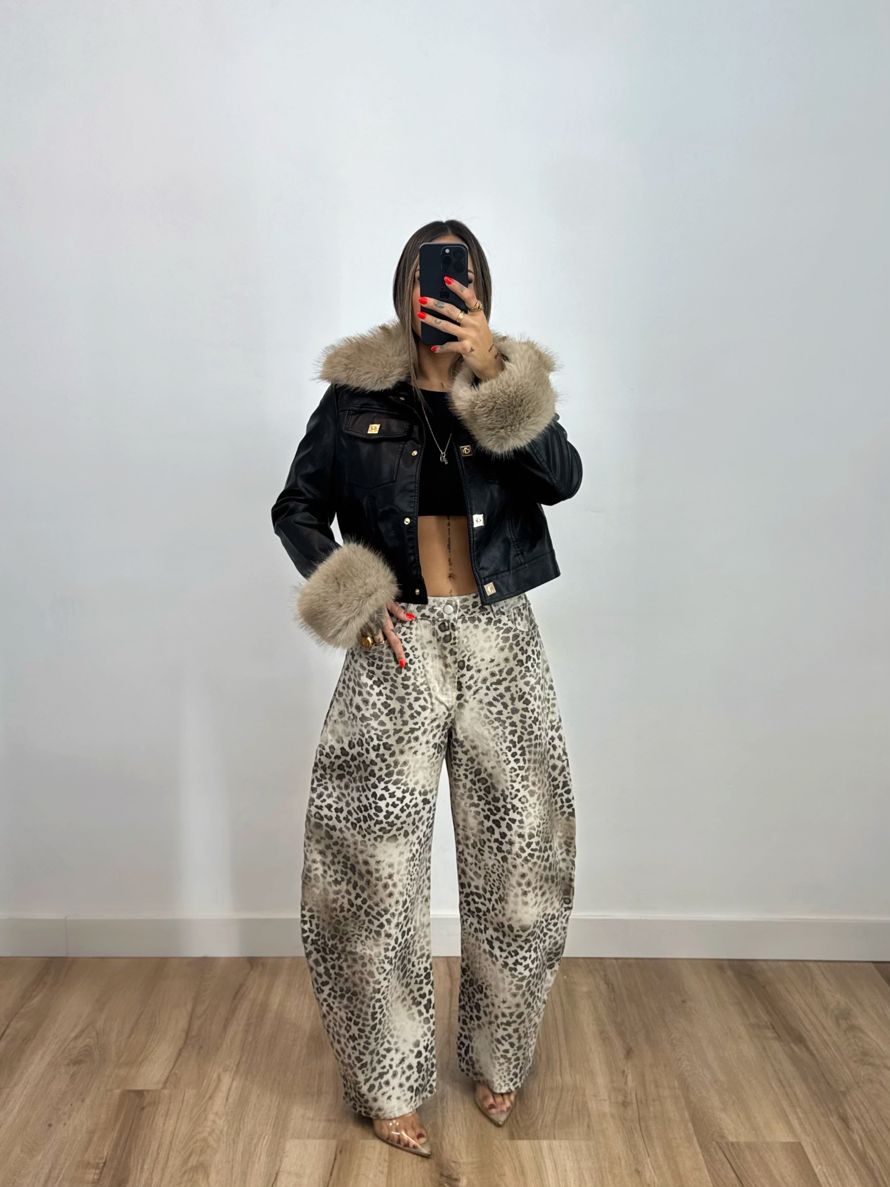 JEANS PREMIUM BALLOON LEOPARD