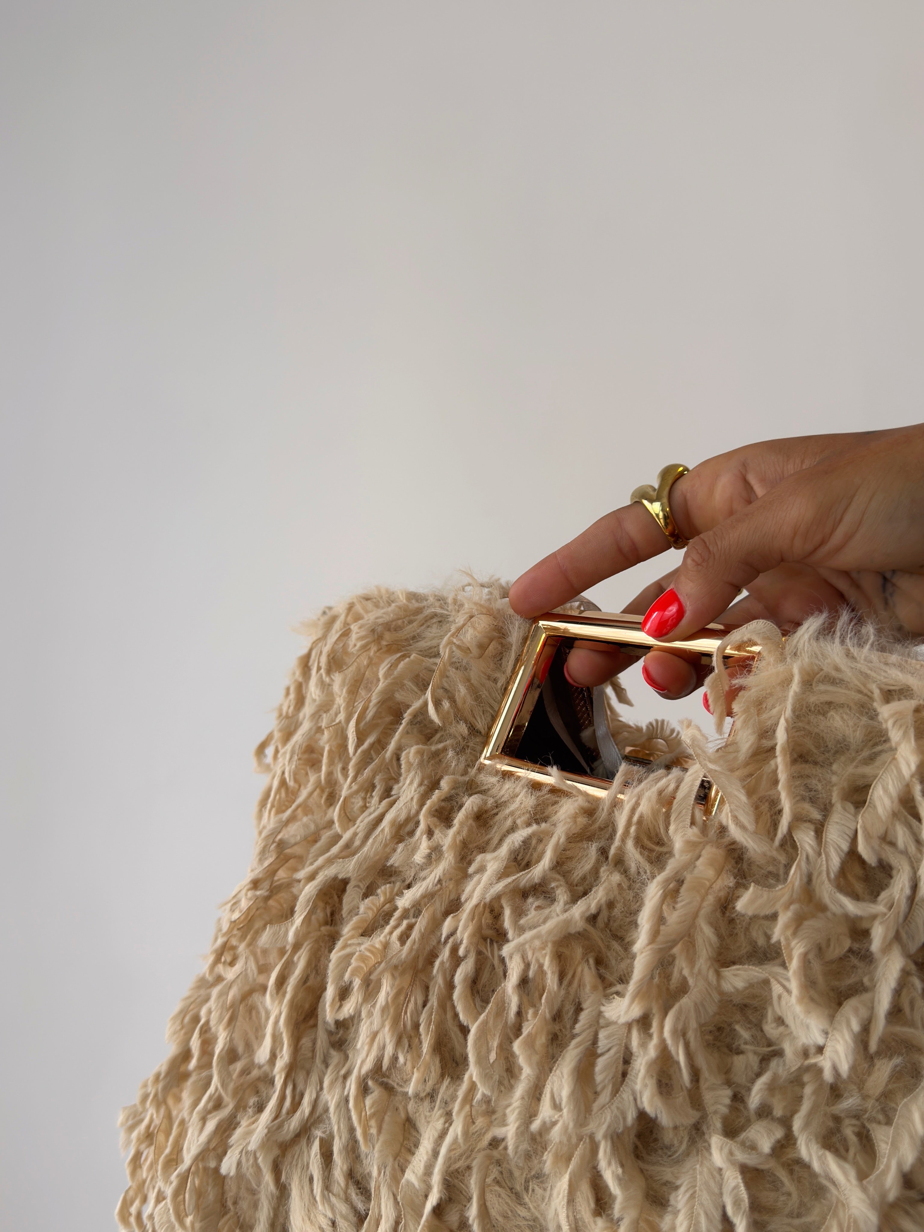 BOLSO PREMIUM PLUMAS NUDE