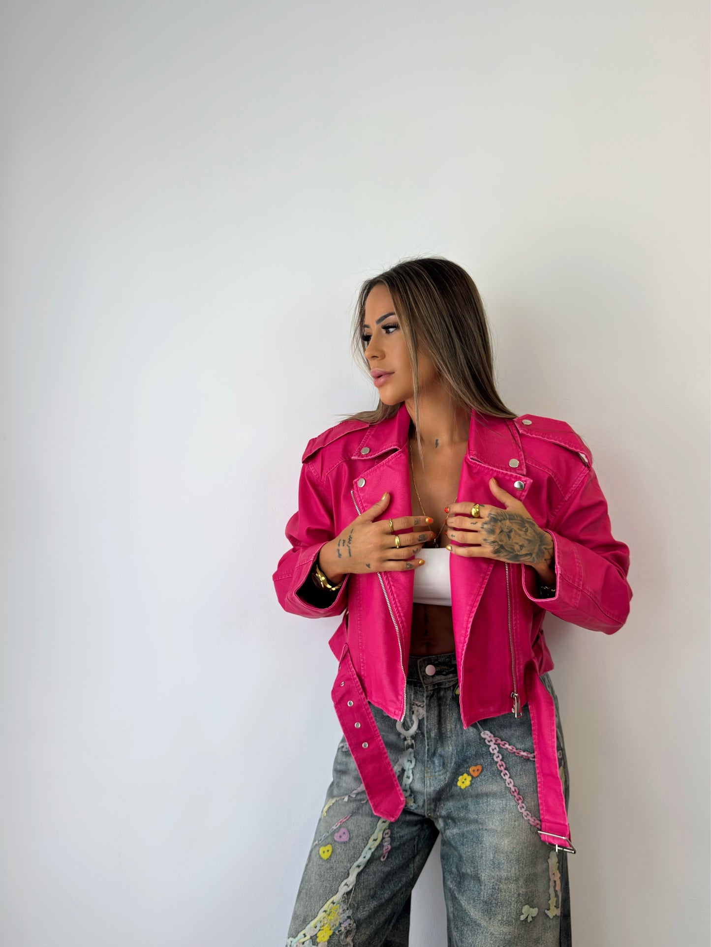 BIKER CROPPED PREMIUM NUBA