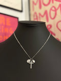 COLLAR VIRGIN CROSS SILVER