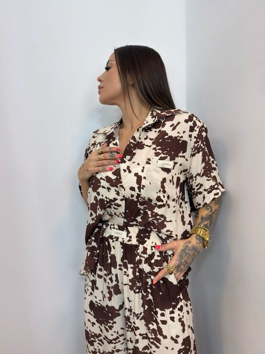 CAMISA LUMINA COW BROWN