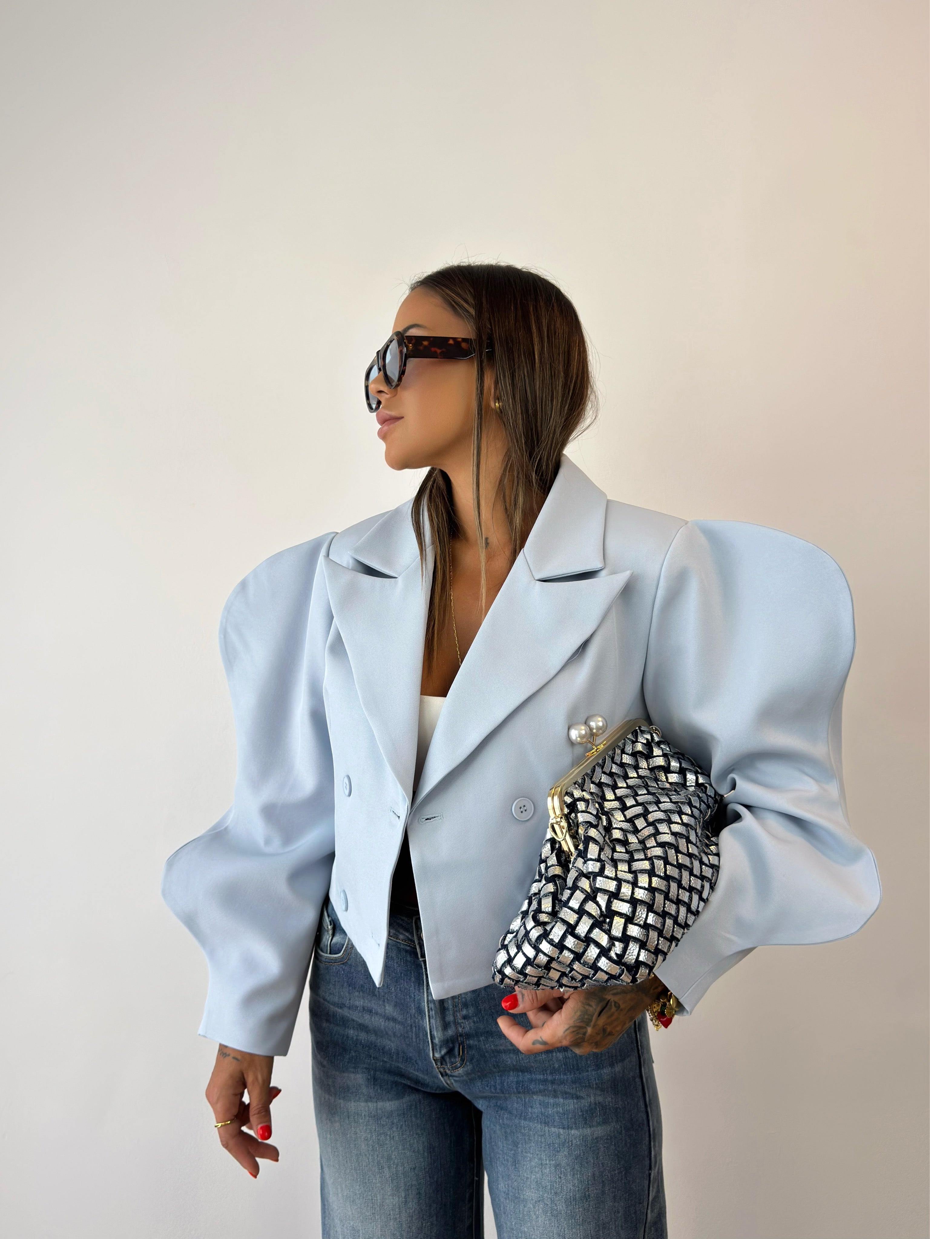 CLUTCH PREMIUM DENIM SILVER GOLD