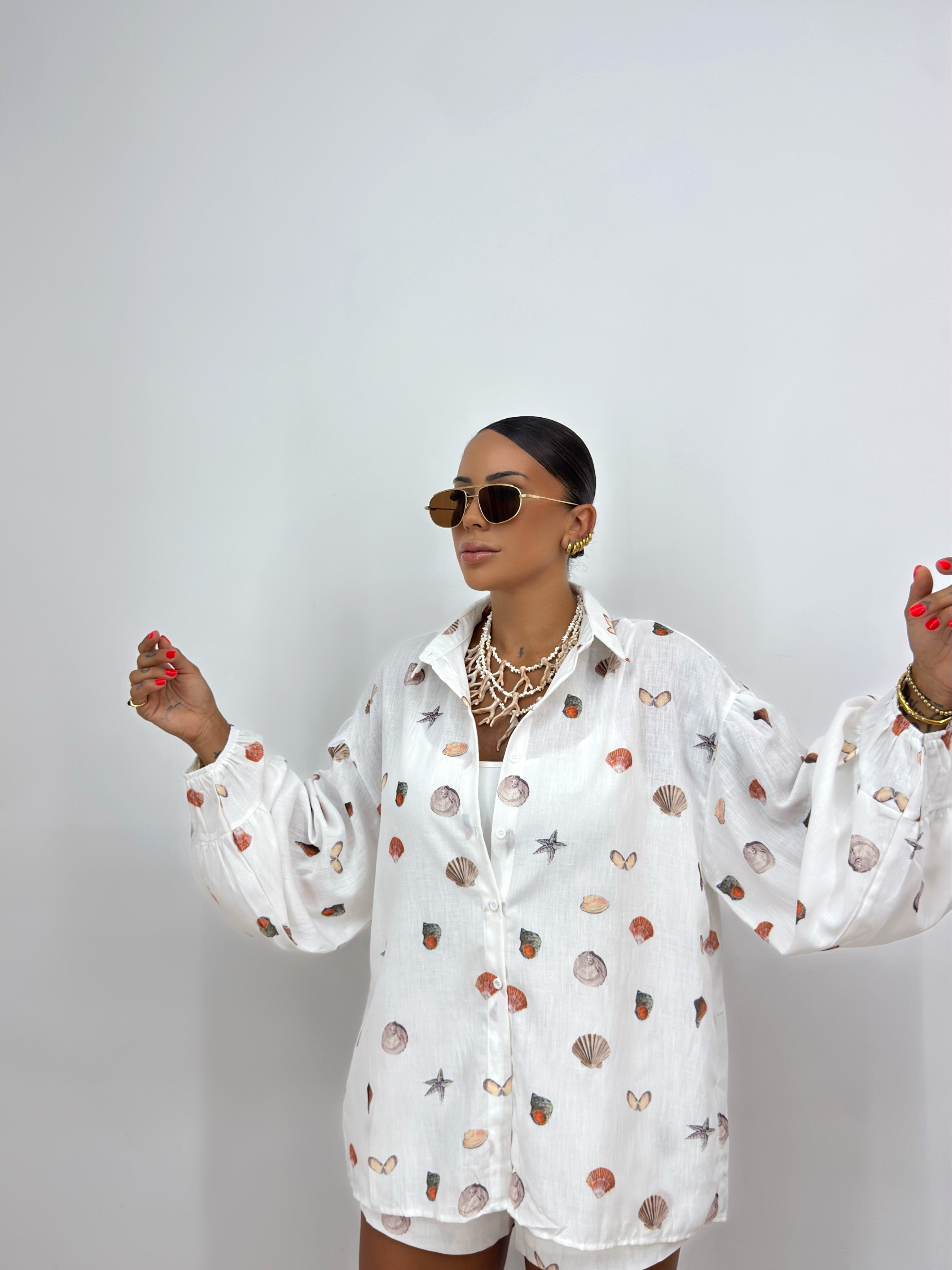 CAMISA OVER PREMIUM PURO LINO SEASHELL