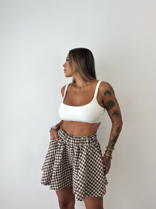 SHORT OVER VICHY BROWN
