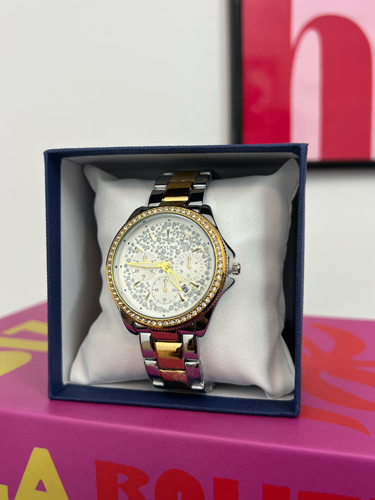 RELOJ SKYLINE SHINNY GOLD | SILVER