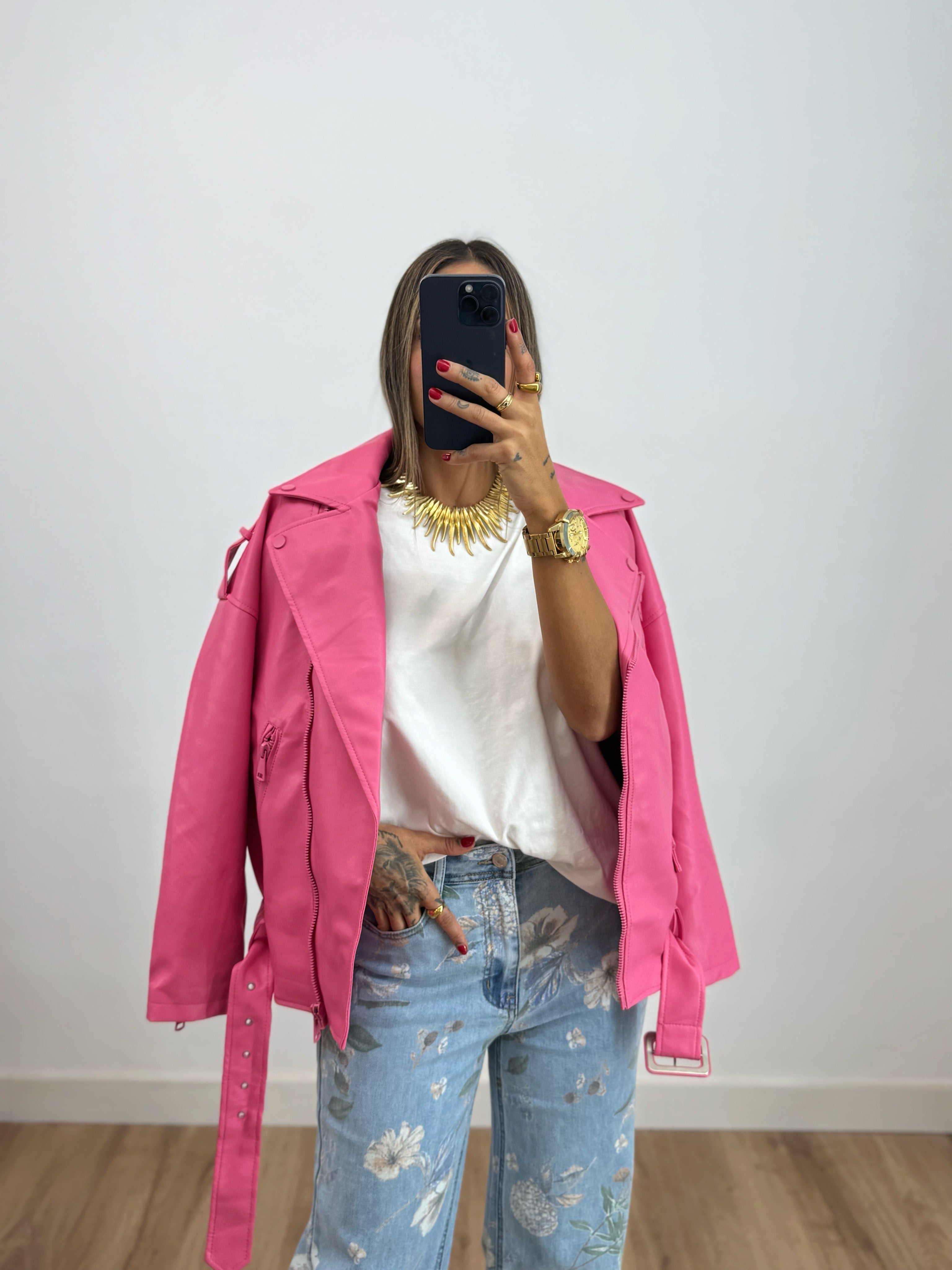 BIKER OVER PREMIUM ALL PINK