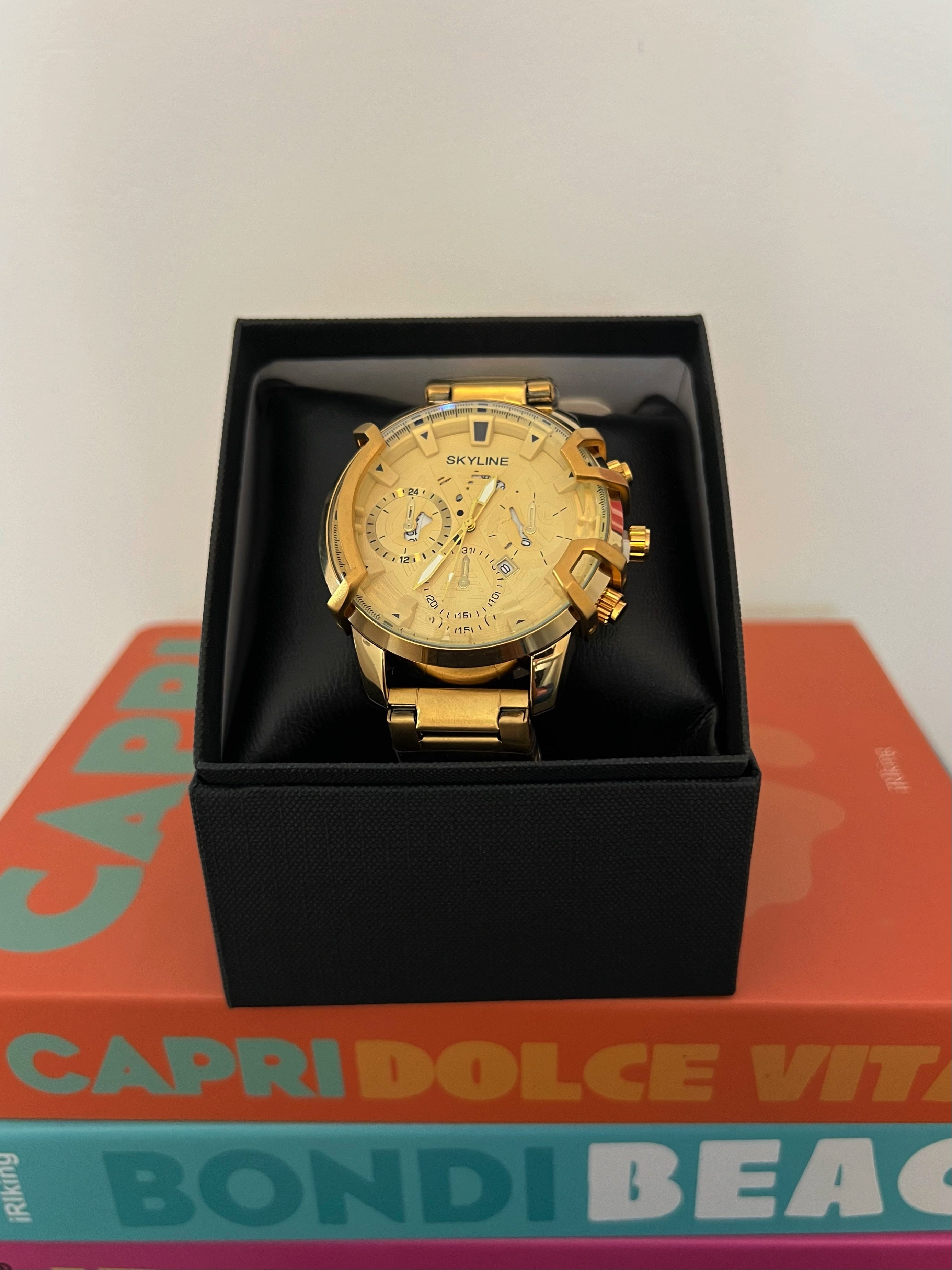 RELOJ SKYLINE GOLD GLASS | UNISEX