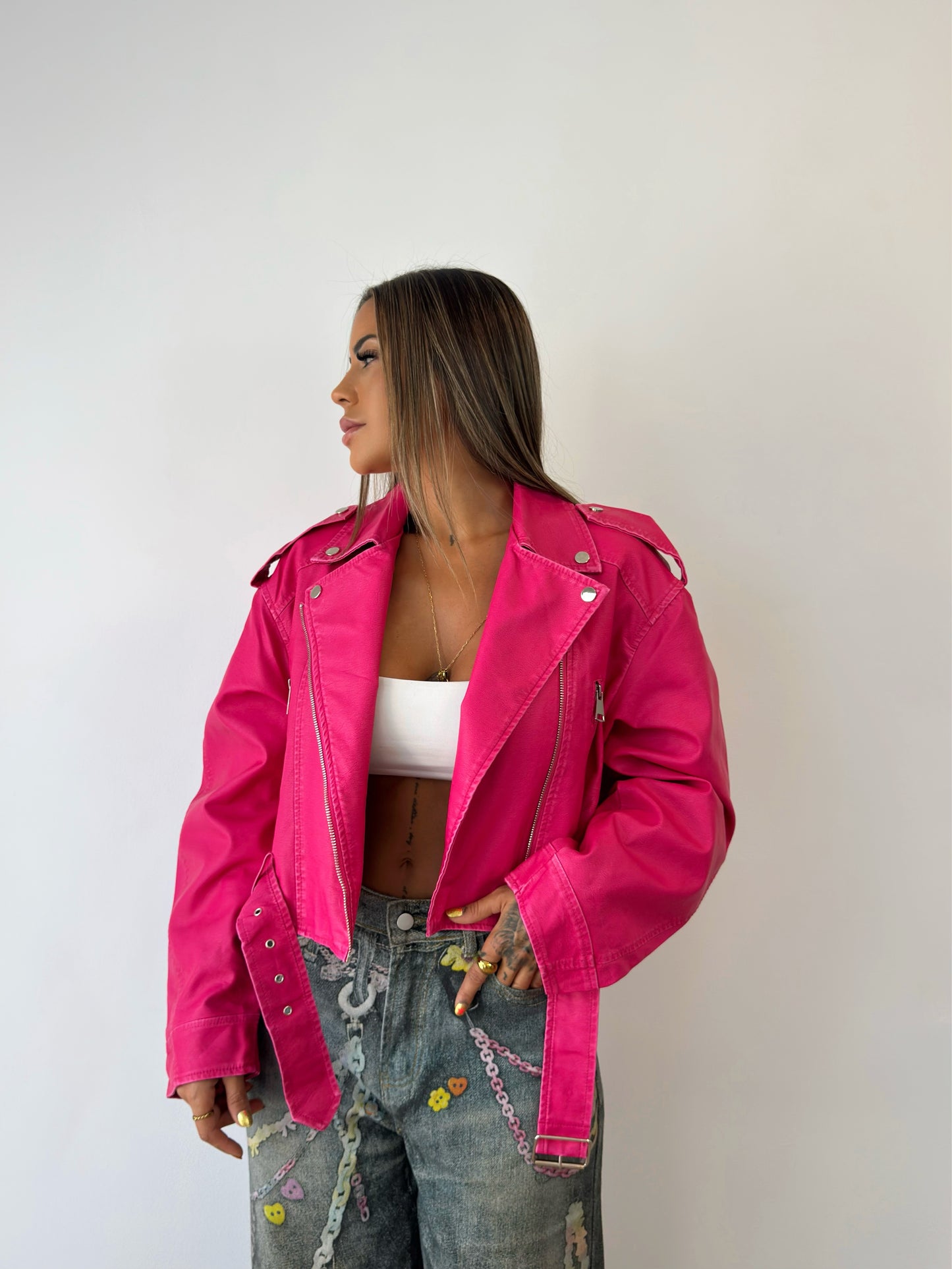 BIKER CROPPED PREMIUM NUBA