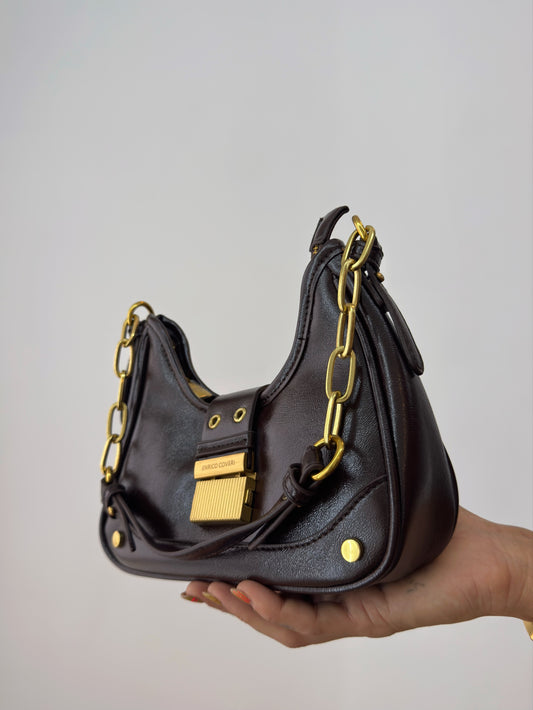 BOLSO MINI CHAIN ENRICO COVERI BROWN