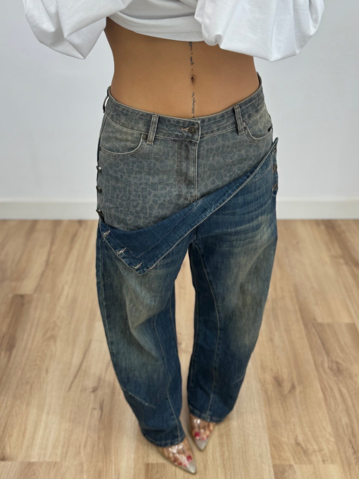 JEANS WASH LEOPARD