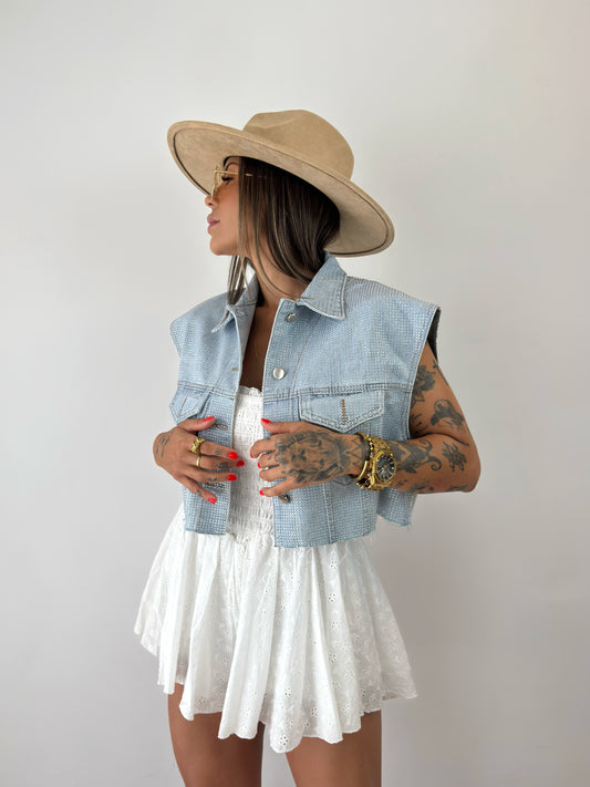 CHALECO CROPPED PREMIUM SHINE