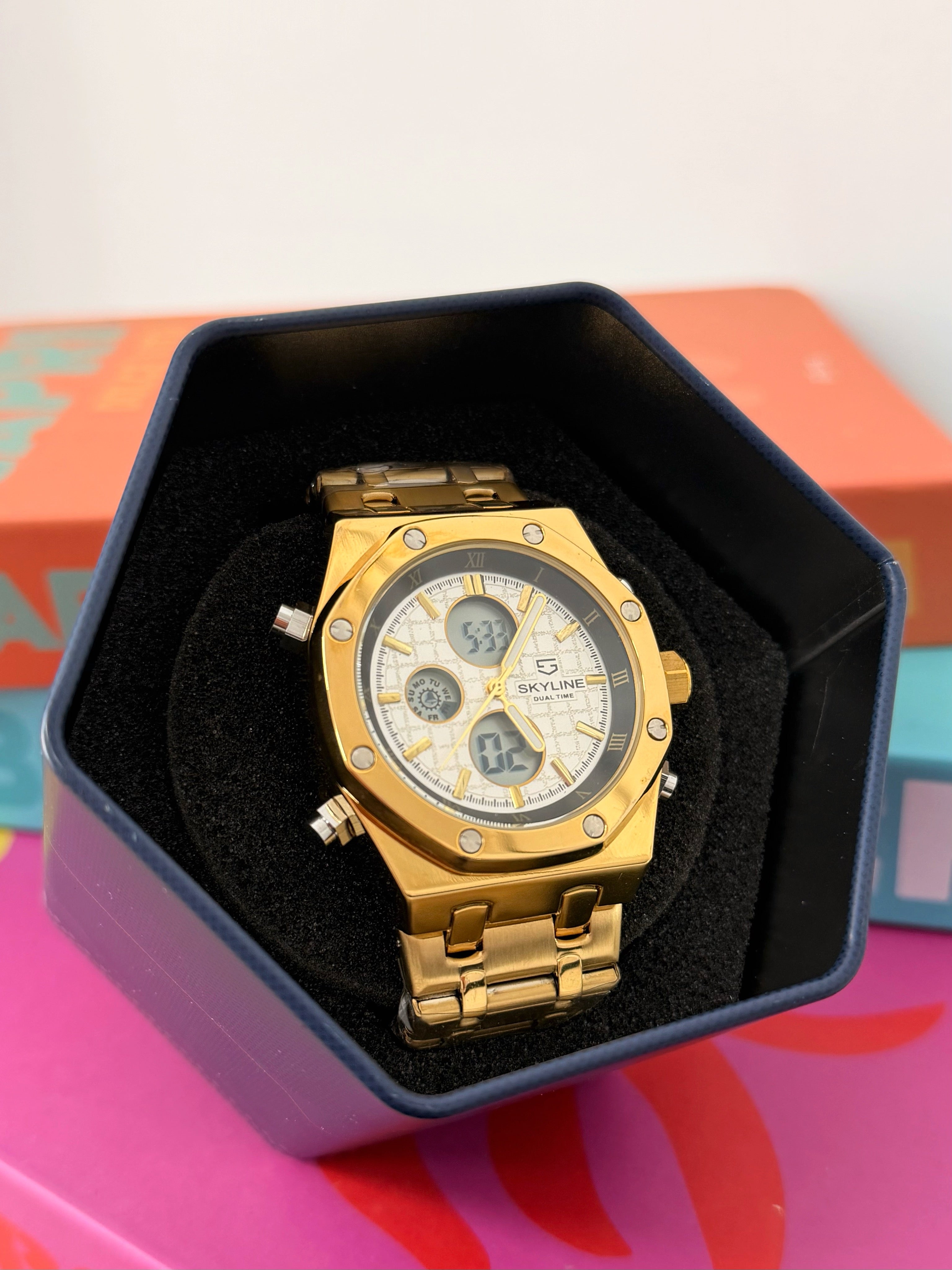 RELOJ SKYLINE GOLD | WHITE